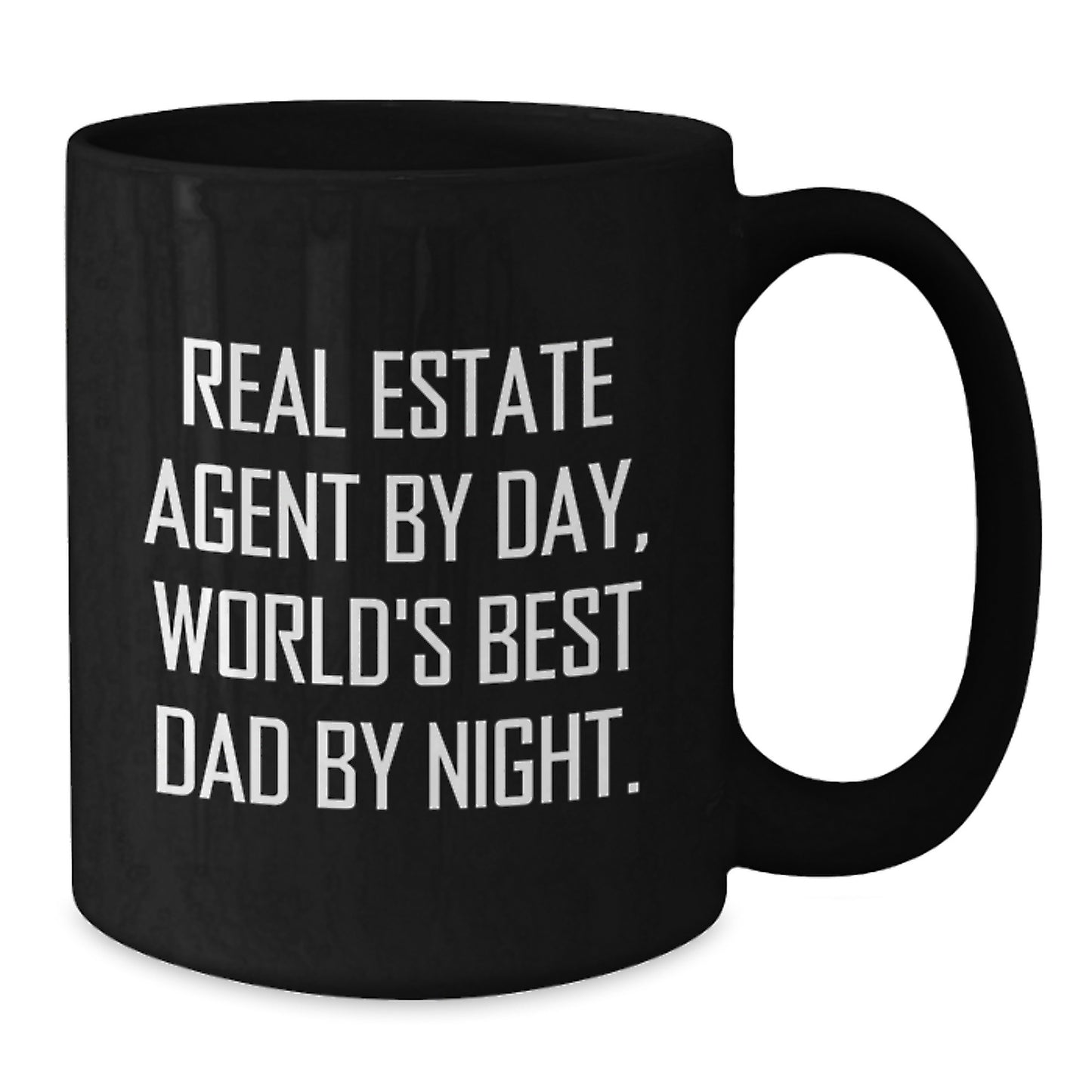Real Estate Agent Humor Gifts from Friends - Funny Black Coffee Mug, Birthday Unique Presents for World's Best Dad - Additional