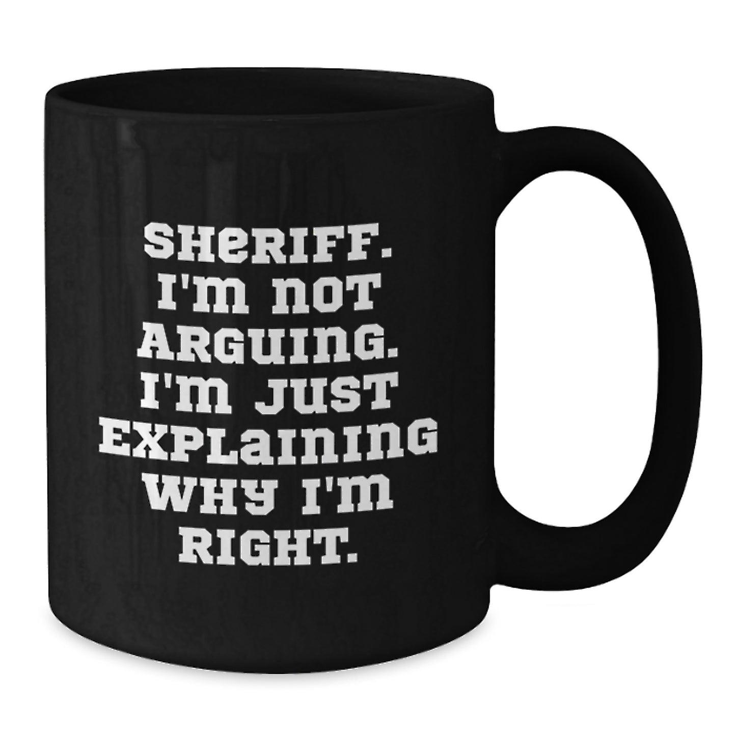 Funny Sheriff Mugs Gifts for Men, Unique Black Coffee Mug Christmas Unique Gifts from Friends to Family - Additional