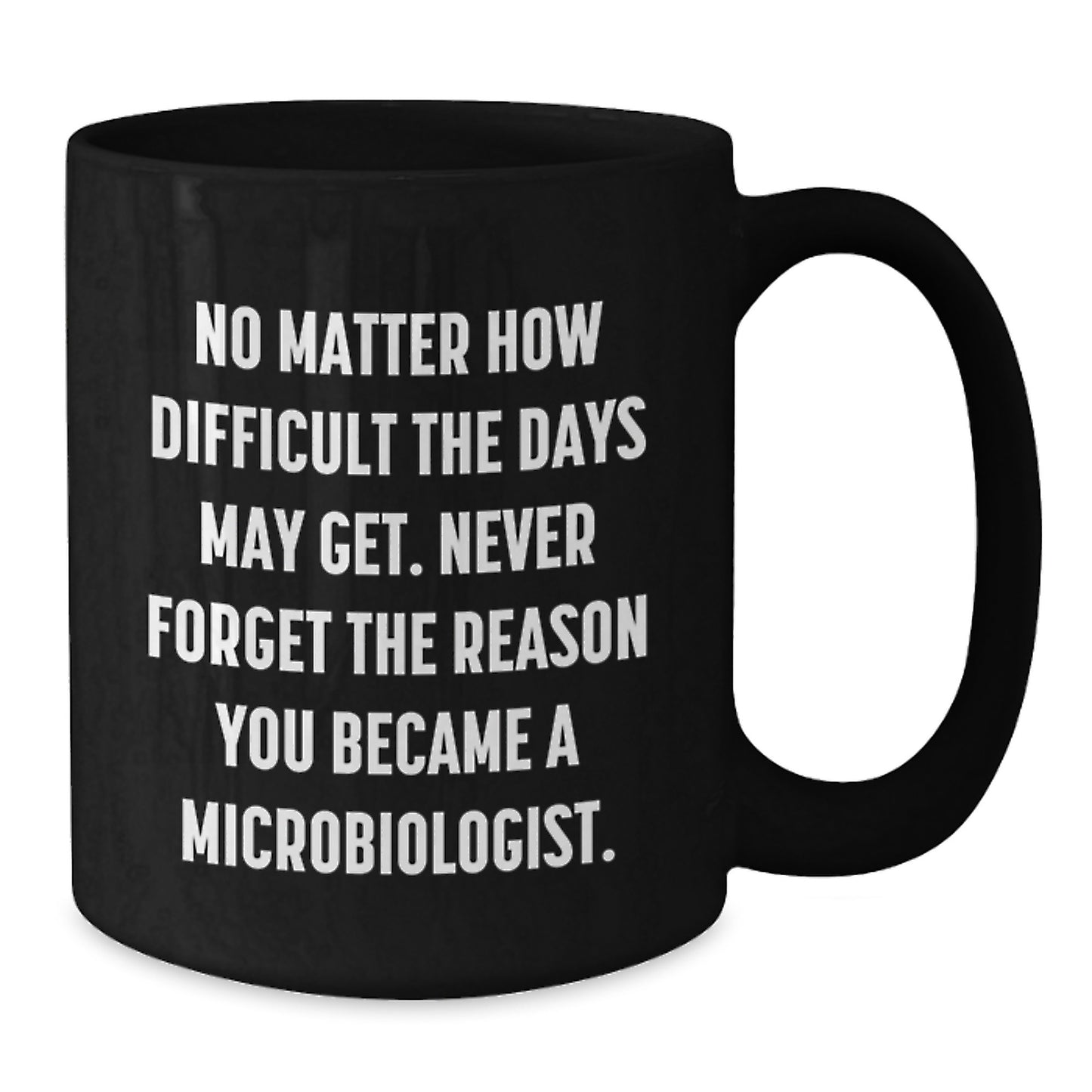 Inspirational Microbiologist Gifts from Friends, Inspirational Black Coffee Mug for Microbiologist Graduation, Never Forget the Reason You Became, 11oz or 15oz Ceramic Mug - Additional