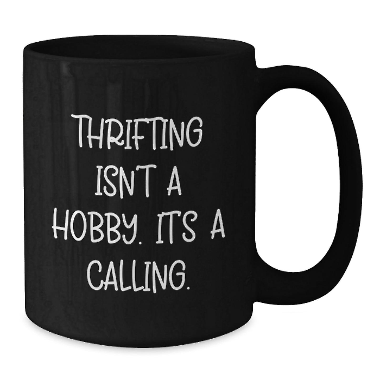 Thrifting Lover Gifts from Friends for Thrifting Enthusiasts, Funny Black Coffee Mug, Gift for Graduation Unique - Additional