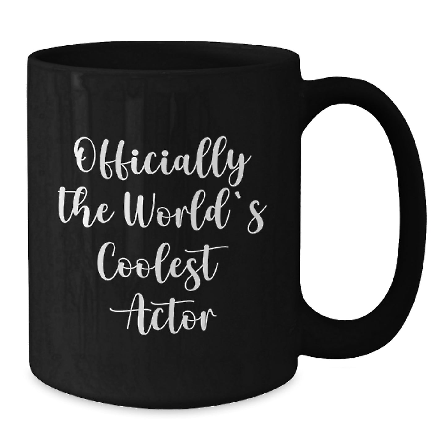 Funny Actor Gifts for Men from Friends - 'Officially The World's Coolest Actor' Black Coffee Mug, Graduation Unique Gifts - Additional