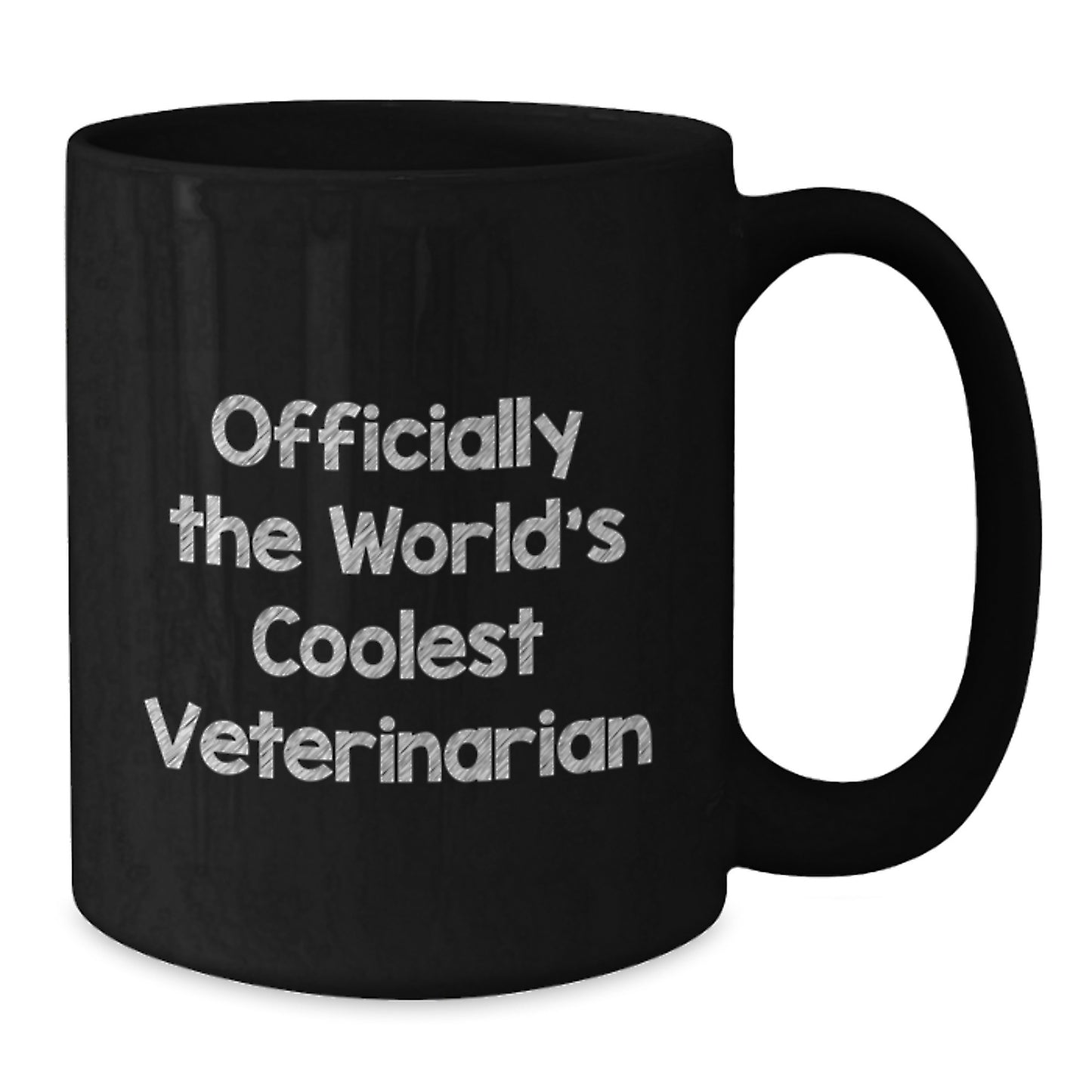 Funny Veterinarian Gifts for Graduation, Black Coffee Mug, 'Officially The World's Coolest Veterinarian' Quote Gifts from Family to Veterinarian - Additional