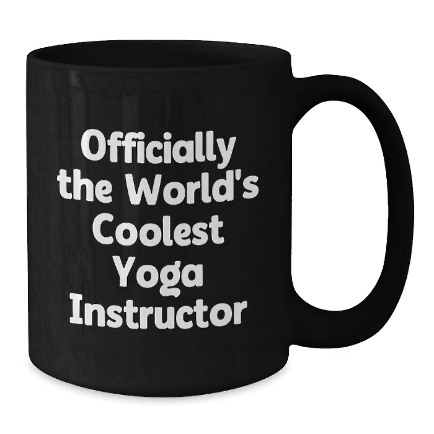 Funny Yoga Instructor Gifts for Graduation, 'Officially The World's Coolest Yoga Instructor' Quote on Black Coffee Mug Gifts from Family, Friends, Coworkers, or Men - Additional