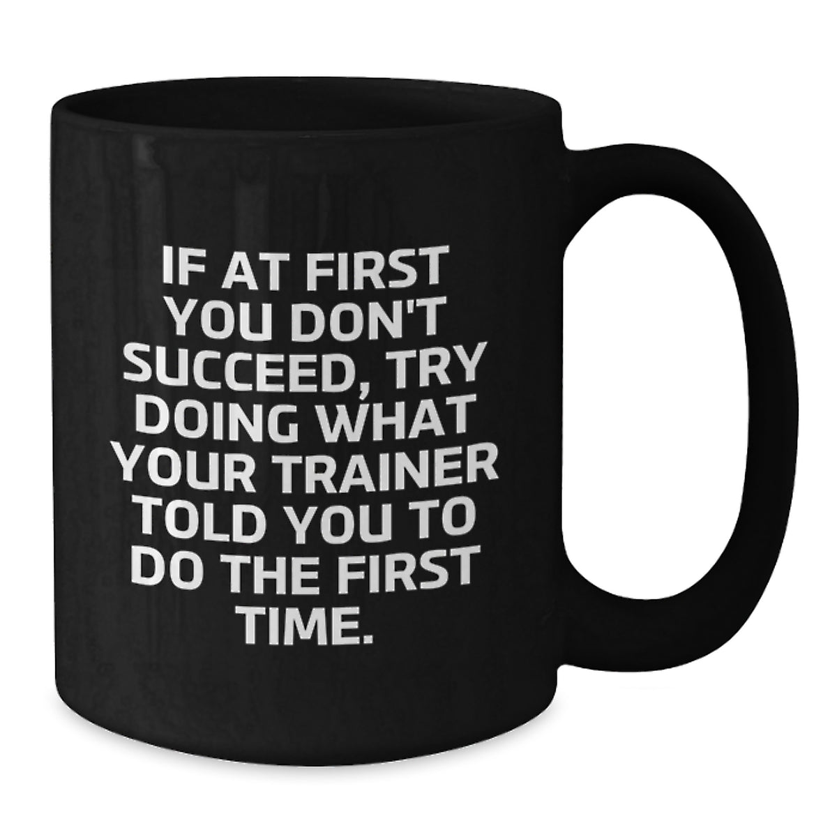 Trainer Gift for Him Humorous Coffee Mug Keepsake - If At First You - Additional