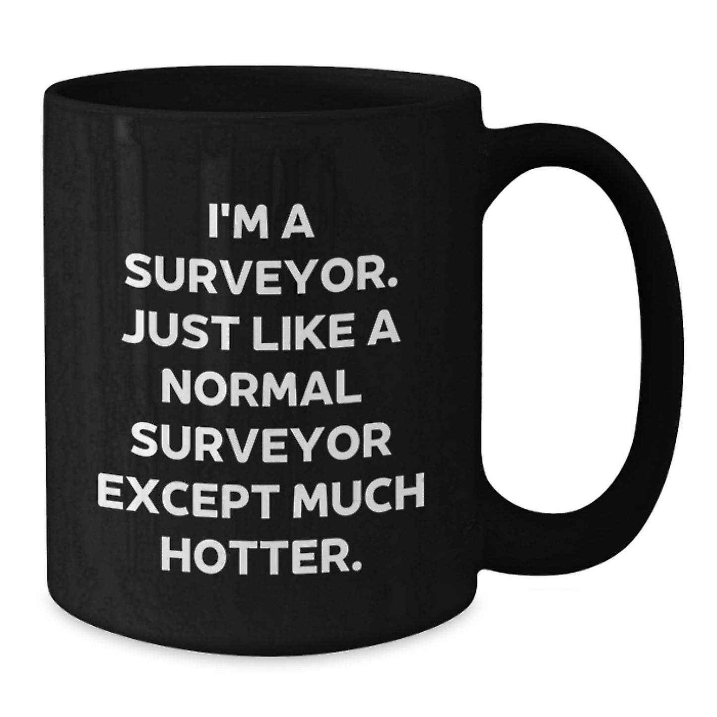 Funny Surveyor Gifts for Men, Black Coffee Mug, I'm A Surveyor Just Like A Normal Surveyor Except Much Hotter, Unique Christmas Unique Gifts from Friends - Additional