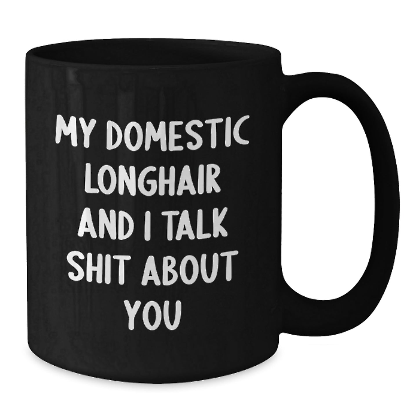 Domestic Longhair Cat Funny Mugs, Gifts from Friends for Men Women Family, My Domestic Longhair And I Talk Shit About You Christmas Unique Gifts - Additional