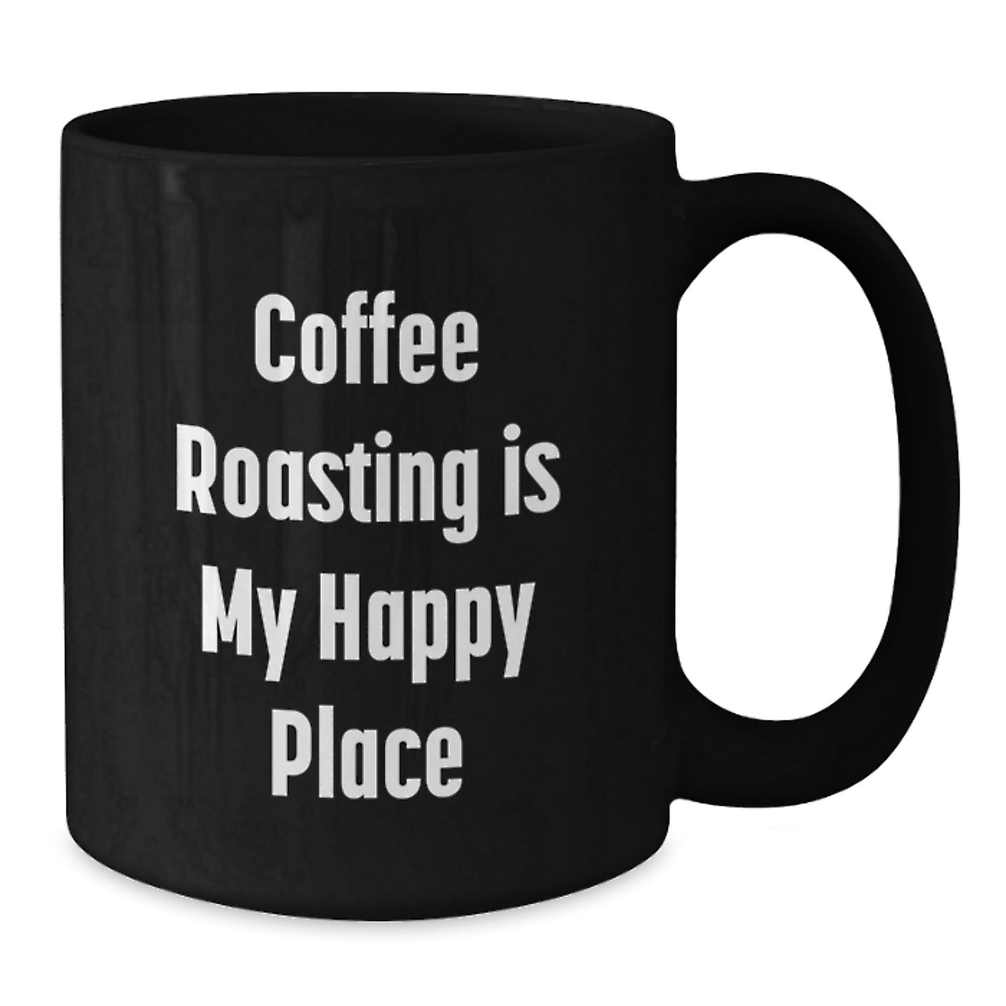 Funny Coffee Roasting Gifts for Dad, Unique Black Coffee Mug with 'Coffee Roasting Is My Happy Place' Quote, Perfect for Coffee Enthusiasts, Gifts from Men, Family, Friends, Coworkers - Additional