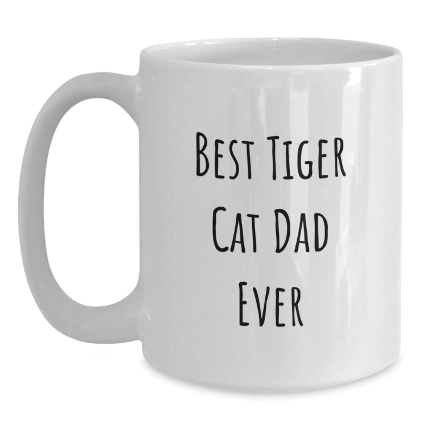 Funny Tiger Cat Dad Gifts from Men to Friends and Family, Best Tiger Cat White Coffee Mug for Birthday - Main
