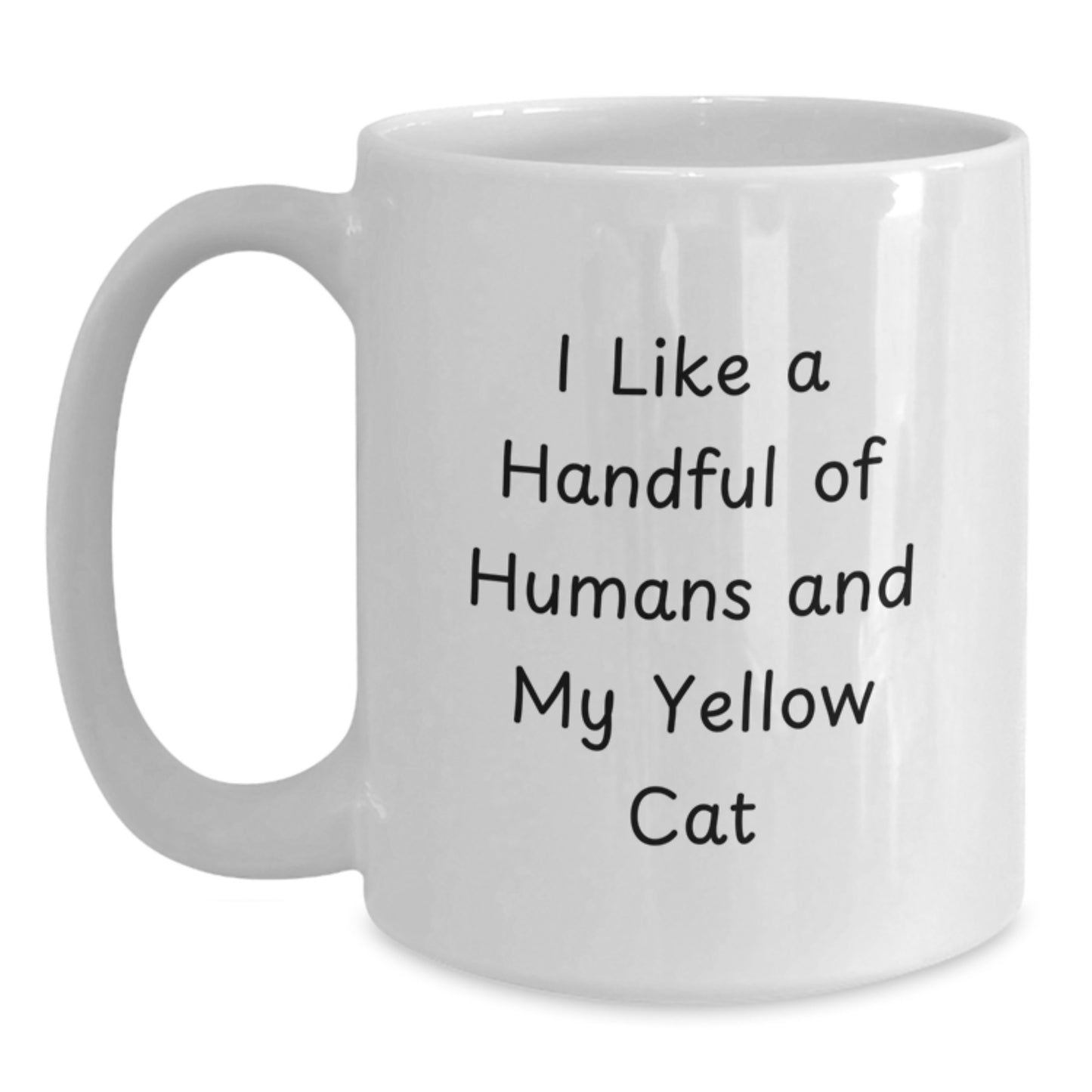 Funny Yellow Cat Gifts for Men - 'I Like A Handful Of Humans And My Yellow Cat' Graduation White Coffee Mug from Friends - Main