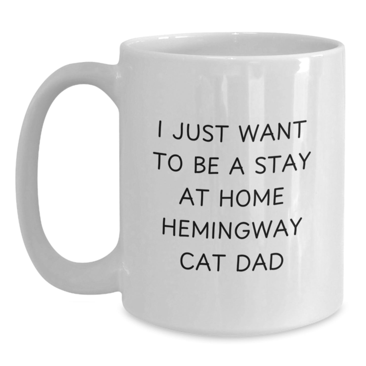 Hemingway Cat Dad Funny White Coffee Mug, Gifts from Men to Friends Graduation Unique - Main