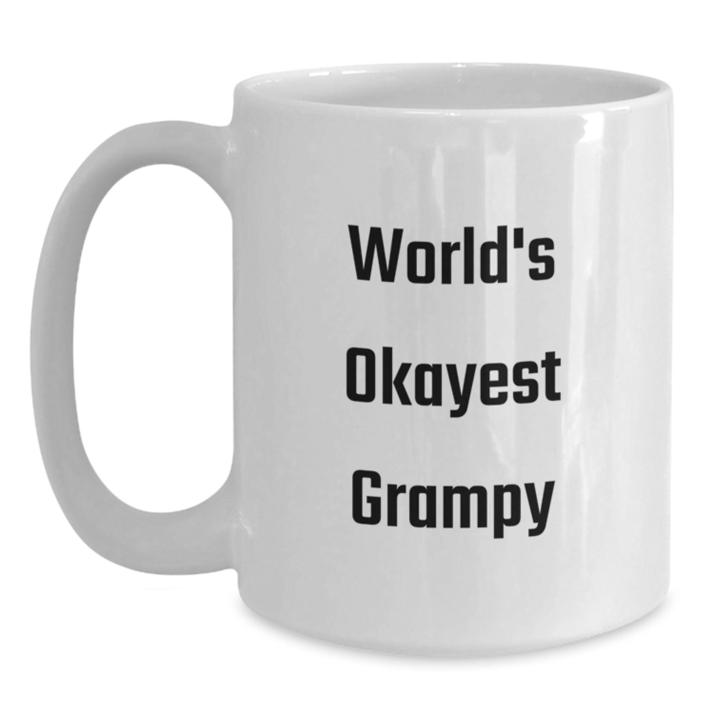 Funny Grampy Gifts from Men to World's Okayest Grampy White Coffee Mug for Birthday - Main