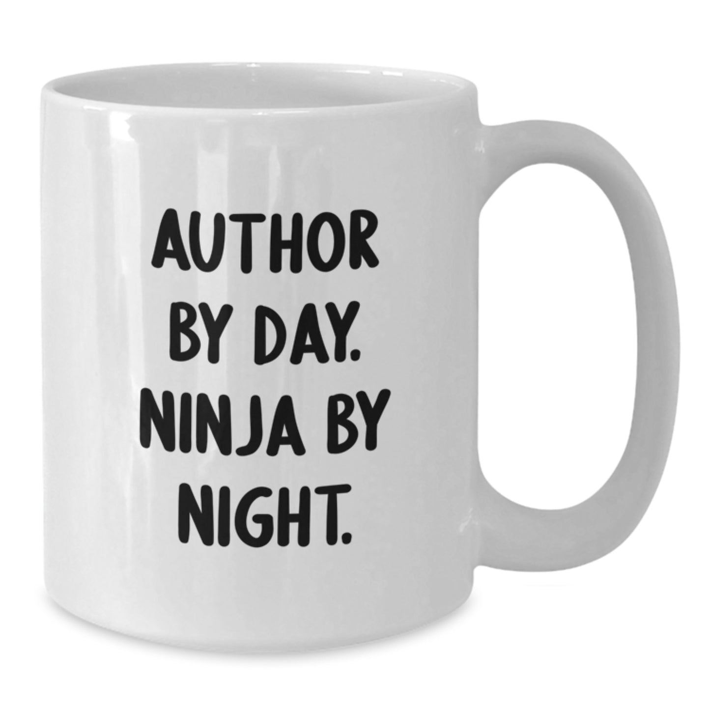 Author Gifts, Funny Quote White Coffee Mug, Graduation Unique Gifts from Friends, Author By Day. Ninja By Night. - Additional