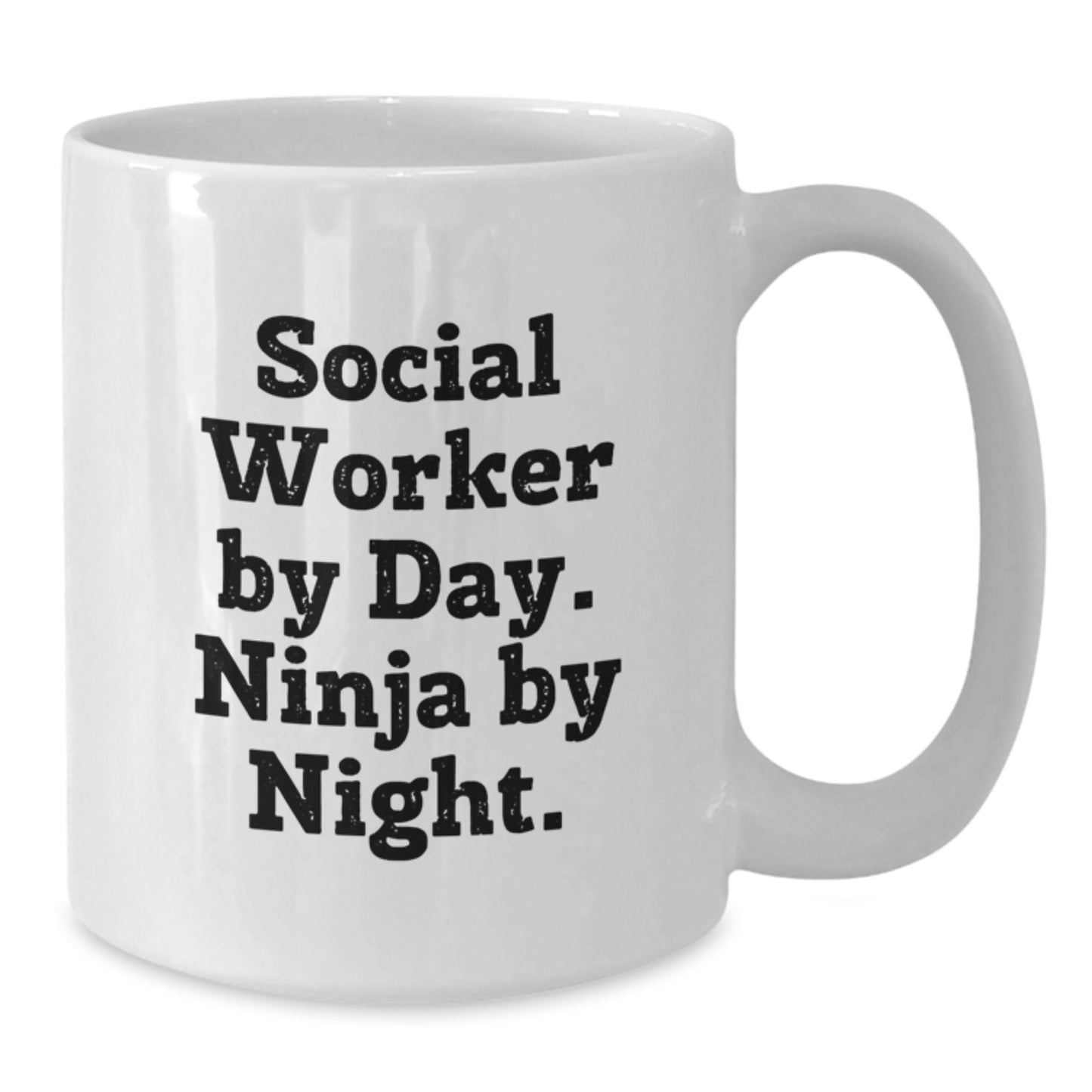 Funny Social Worker Gifts for Social Worker by Day Ninja by Night White Coffee Mug, Gifts from Men or Women to Social Worker Friends or Coworkers, Unique Graduation Gifts - Additional