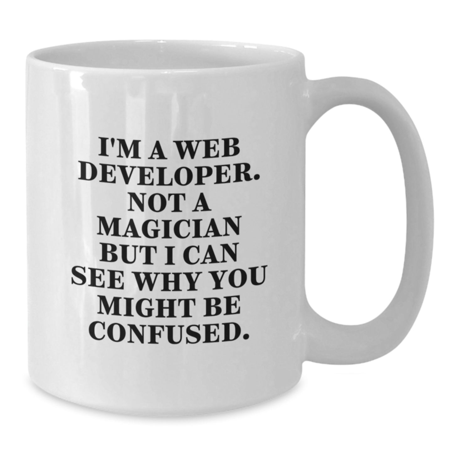 Funny Web Developer Gifts from Friends, Web Developer Birthday Unique Mugs, White Coffee Mug for Web Developer, I'm A Web Developer Not A Magician But - Additional
