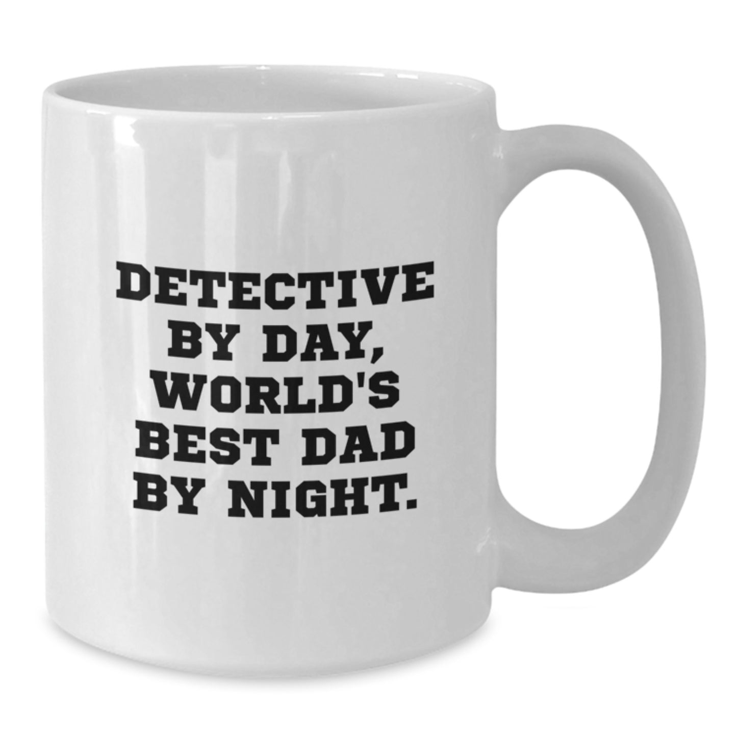 Funny Detective Gifts from Men to Women Friends, World's Best Dad White Coffee Mug, Christmas Unique Presents for Detective - Additional