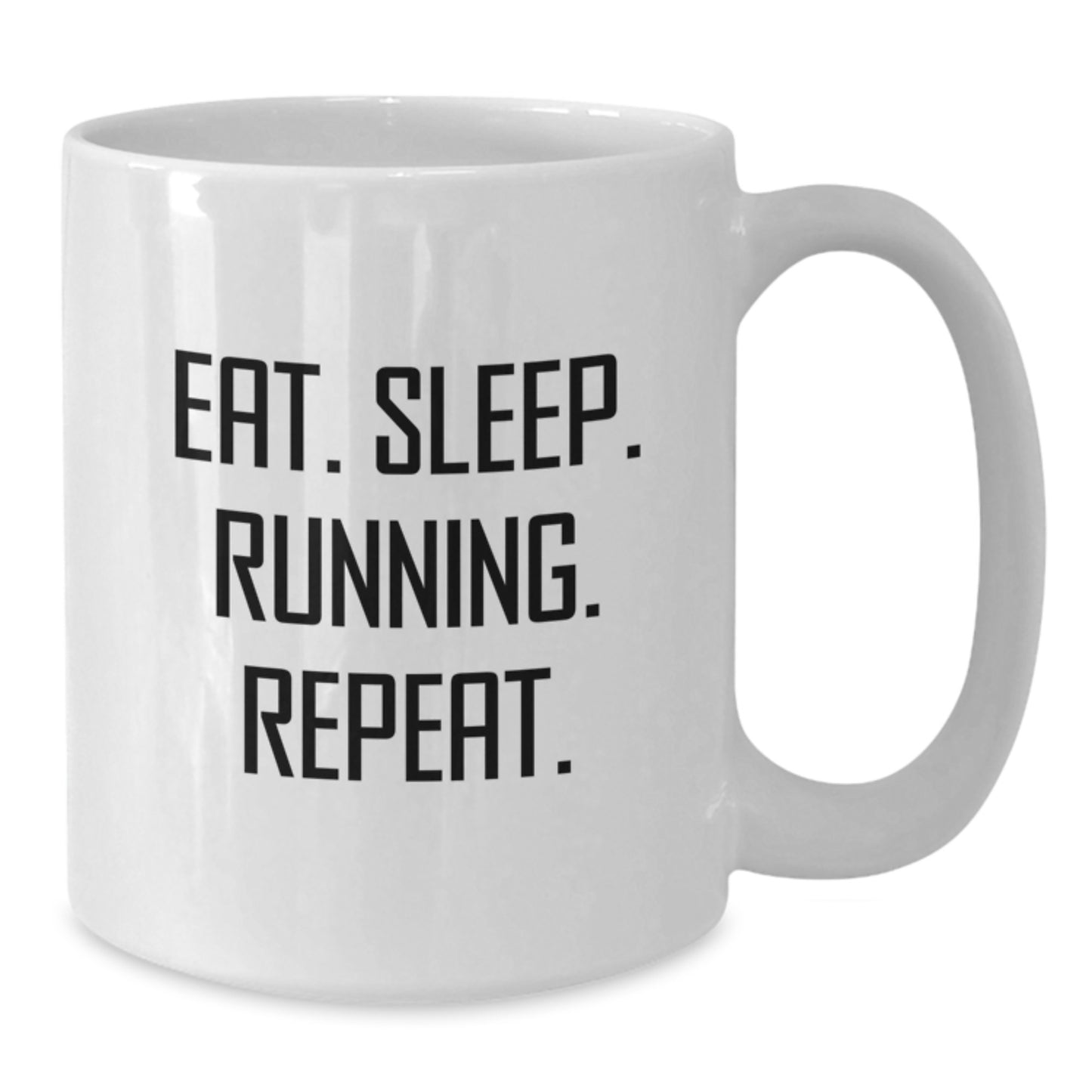 Funny Running Gifts for Men Friends Coworkers - Eat Sleep Running Repeat White Coffee Mug - Additional