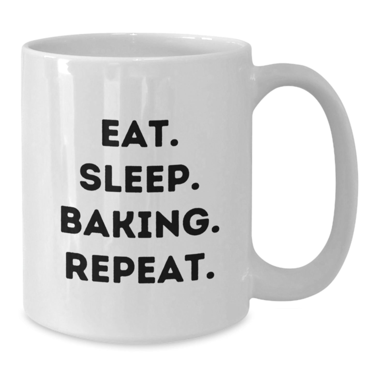 Funny Baking Gifts for Friends from Men, White Coffee Mug, Eat. Sleep. Baking. Repeat. Quote, Christmas Unique Presents - Additional