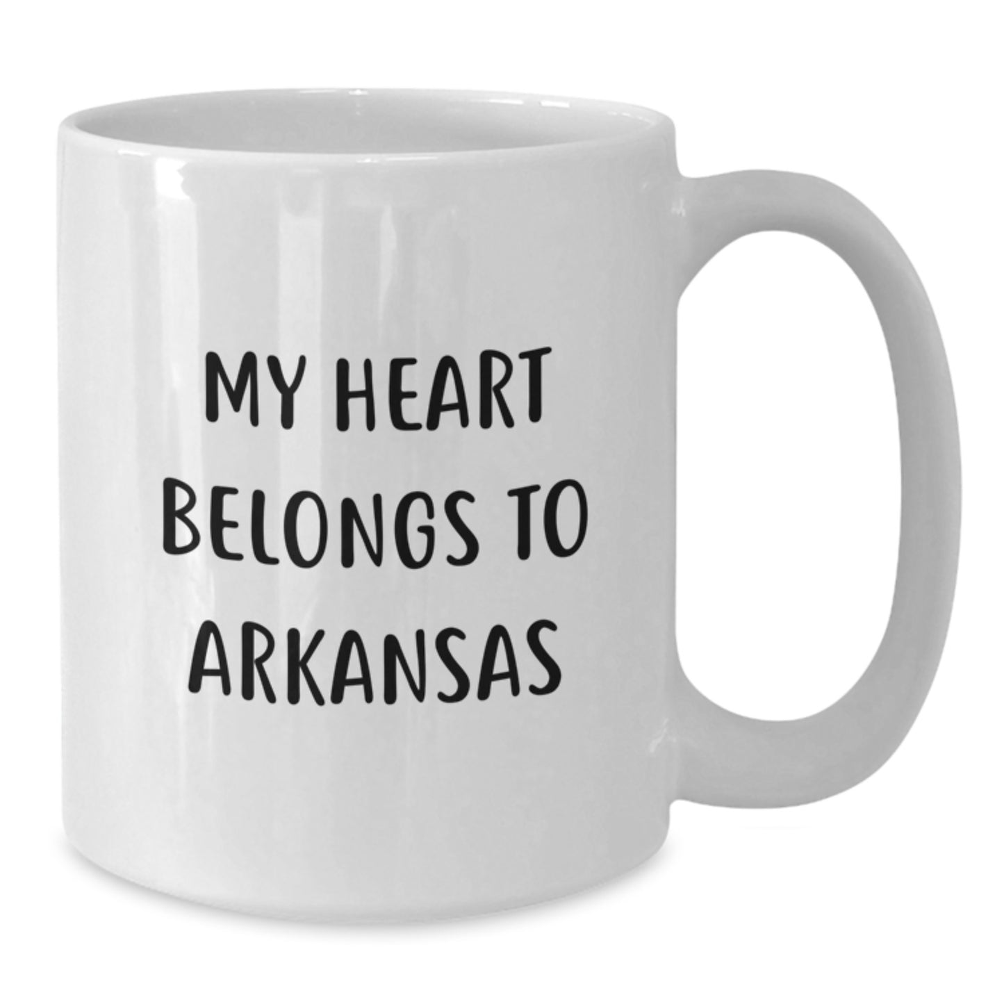 Funny Arkansas Gifts: White Coffee Mugs with My Heart Belongs To Arkansas Quote, Perfect for Arkansas Lovers, Birthday Unique Gifts from Friends, Gifts for Arkansas Women, Unique Arkansas Mugs - Additional