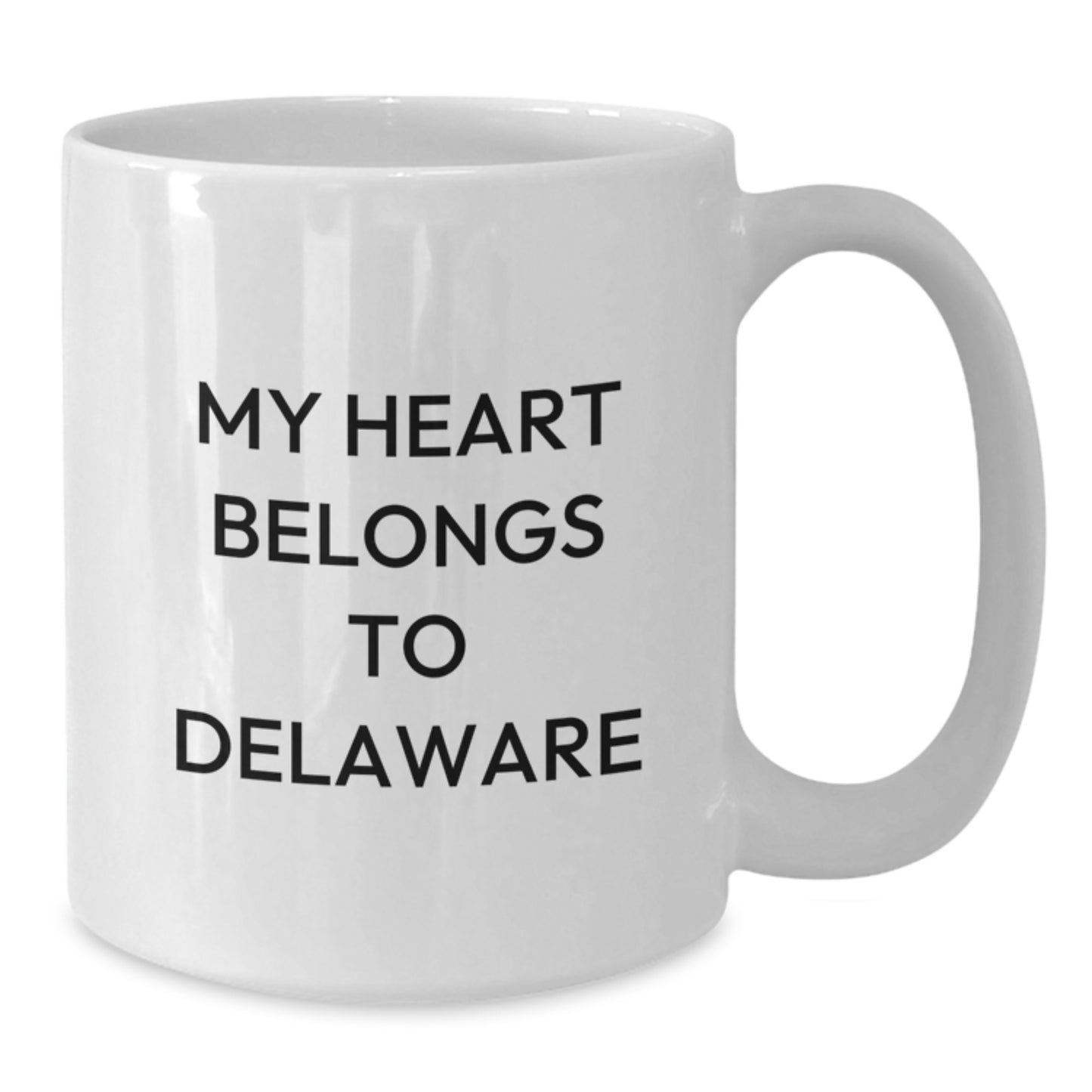 Funny Delaware Gifts from Friends and Family - 'My Heart Belongs To Delaware' White Coffee Mug, Unique Birthday Unique Gifts for Delaware Lovers - Additional