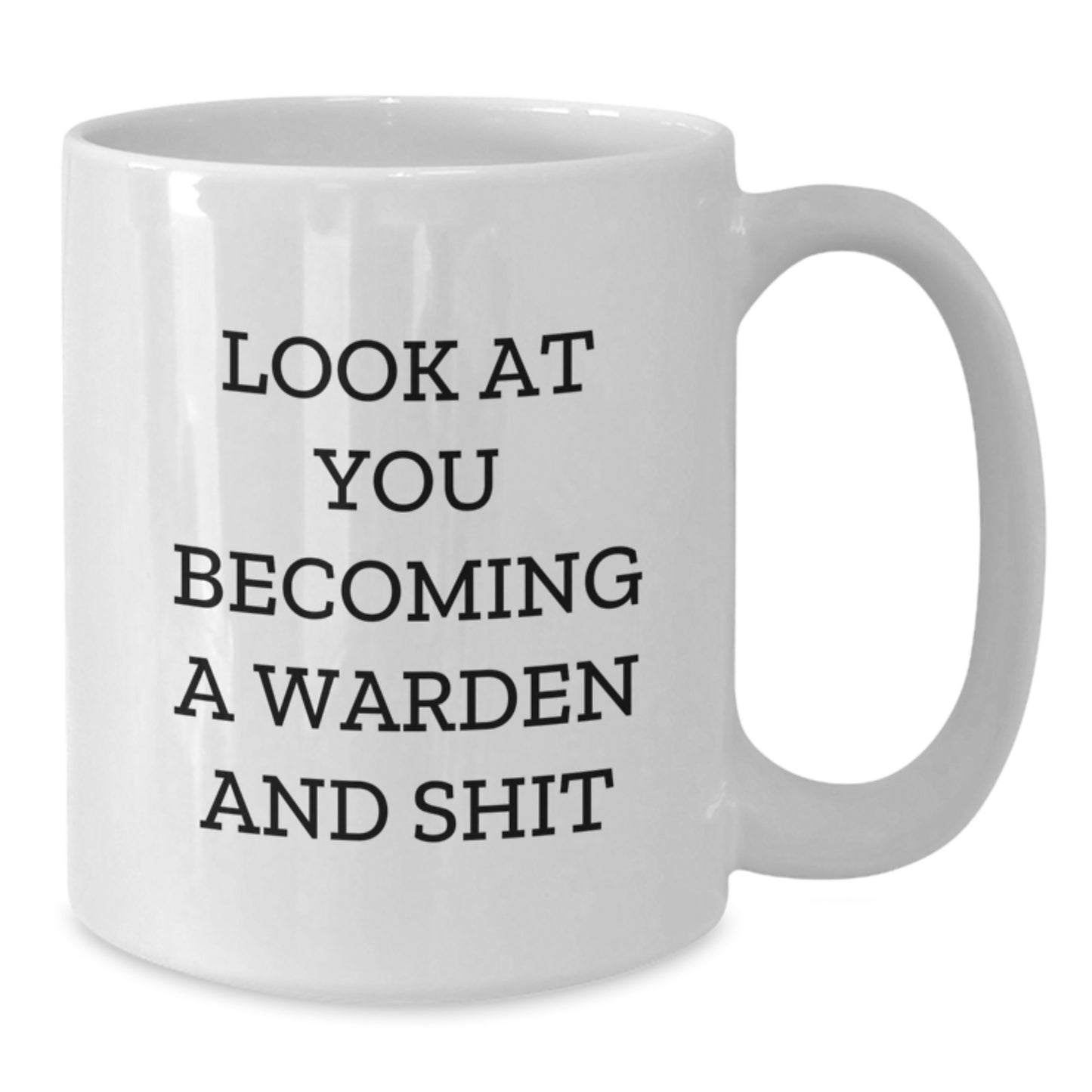 Warden Gifts Funny Quote White Coffee Mugs for Graduation, Gifts from Friends and Family to Warden, Unique White Coffee Mug for Warden, Look At You Becoming A Warden And Shit, Funny Gift for Warden - Additional
