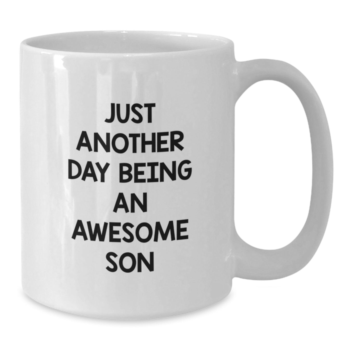 Funny White Coffee Mug Gifts for Son - 'Just Another Day Being An Awesome Son' Quotes, Christmas Unique Gifts from Family to Men - Additional