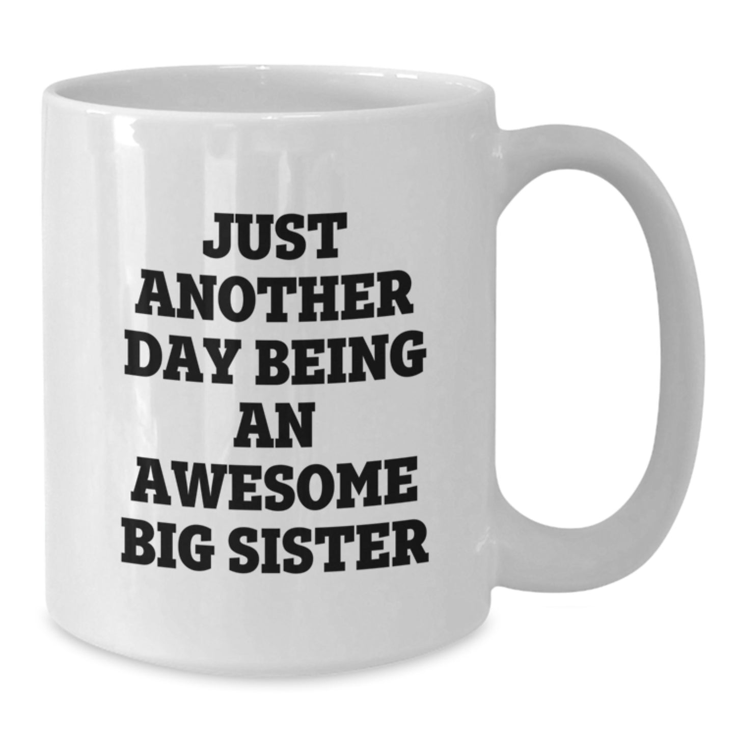 Funny Big Sister Gifts from Family for Christmas Unique Mugs, Just Another Day Being An Awesome Big Sister Quote, White Coffee Mug for Women - Additional