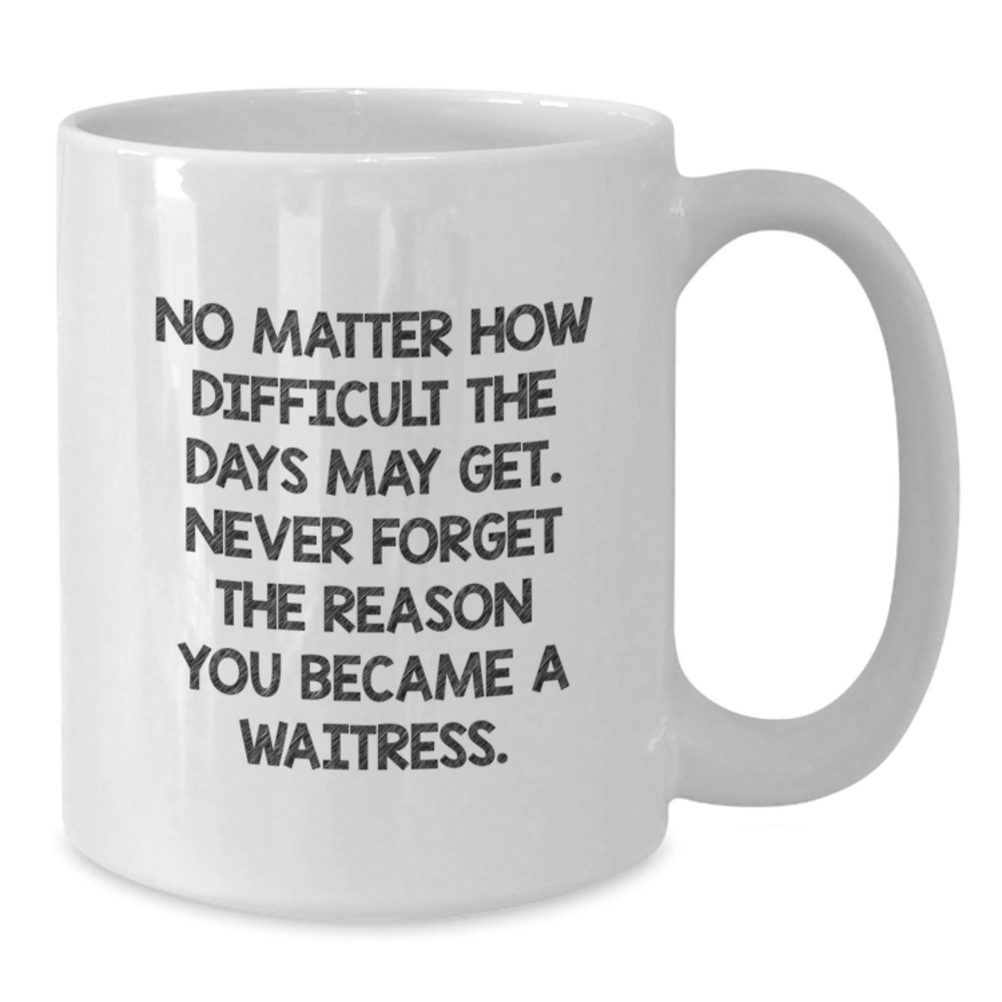 Funny Waitress Gifts for Her, White Coffee Mug with Inspirational Quote, Gifts from Family, Graduation Unique Gifts for Waitress - Additional