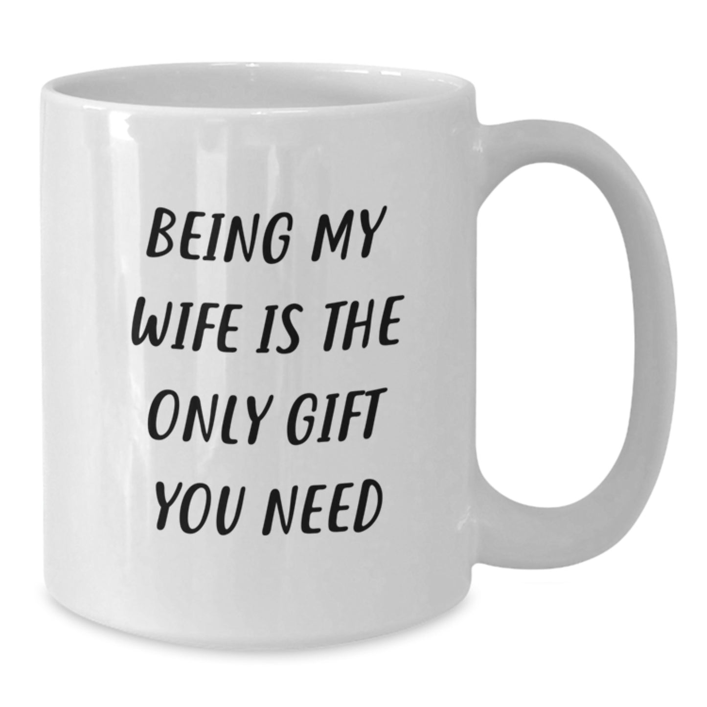 Funny Wife Gift, Being My Wife Is The Only Gift You Need White Coffee Mug, Gifts from Men to Wife on Birthday, 11oz or 15oz Capacity, Ceramic, Microwave and Dishwasher Safe - Additional