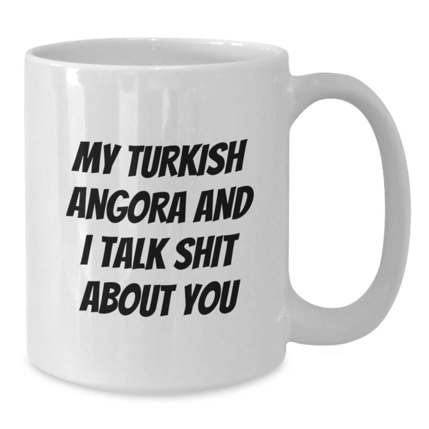 Funny Turkish Angora Cat Gifts for Men - White Coffee Mug for Dad from Family - Additional