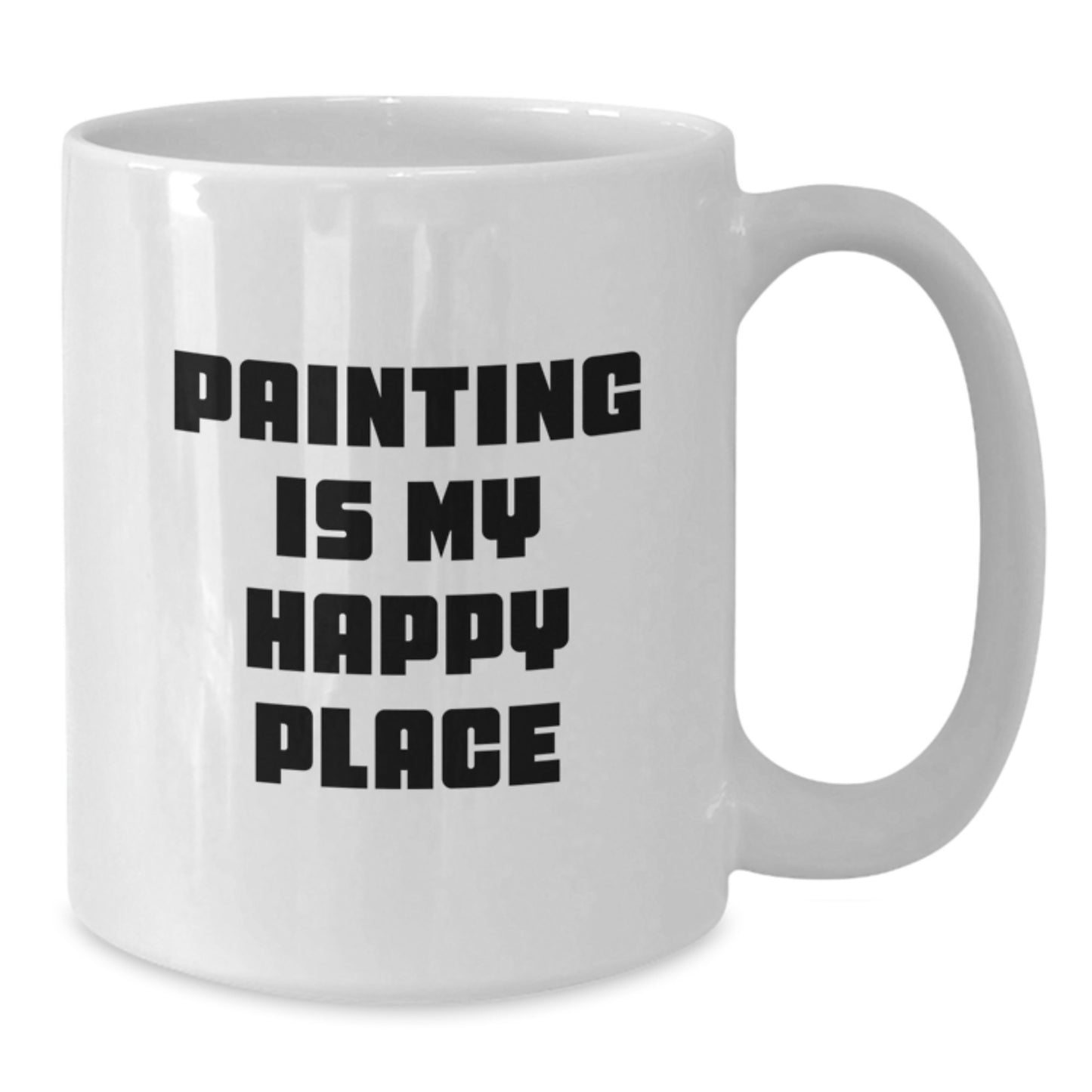Funny Painting Gifts for Graduates, White Coffee Mugs, 'Painting Is My Happy Place', Unique Gifts from Friends, Family, or Coworkers - Additional