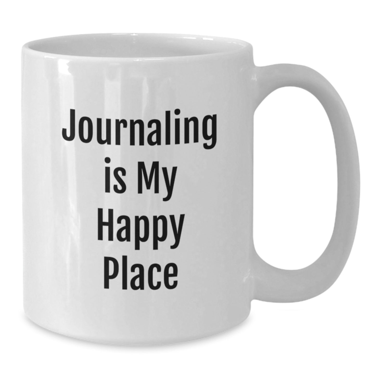 Funny Journaling Gifts for Men from Friends, White Coffee Mug, 'Journaling Is My Happy Place' - Additional