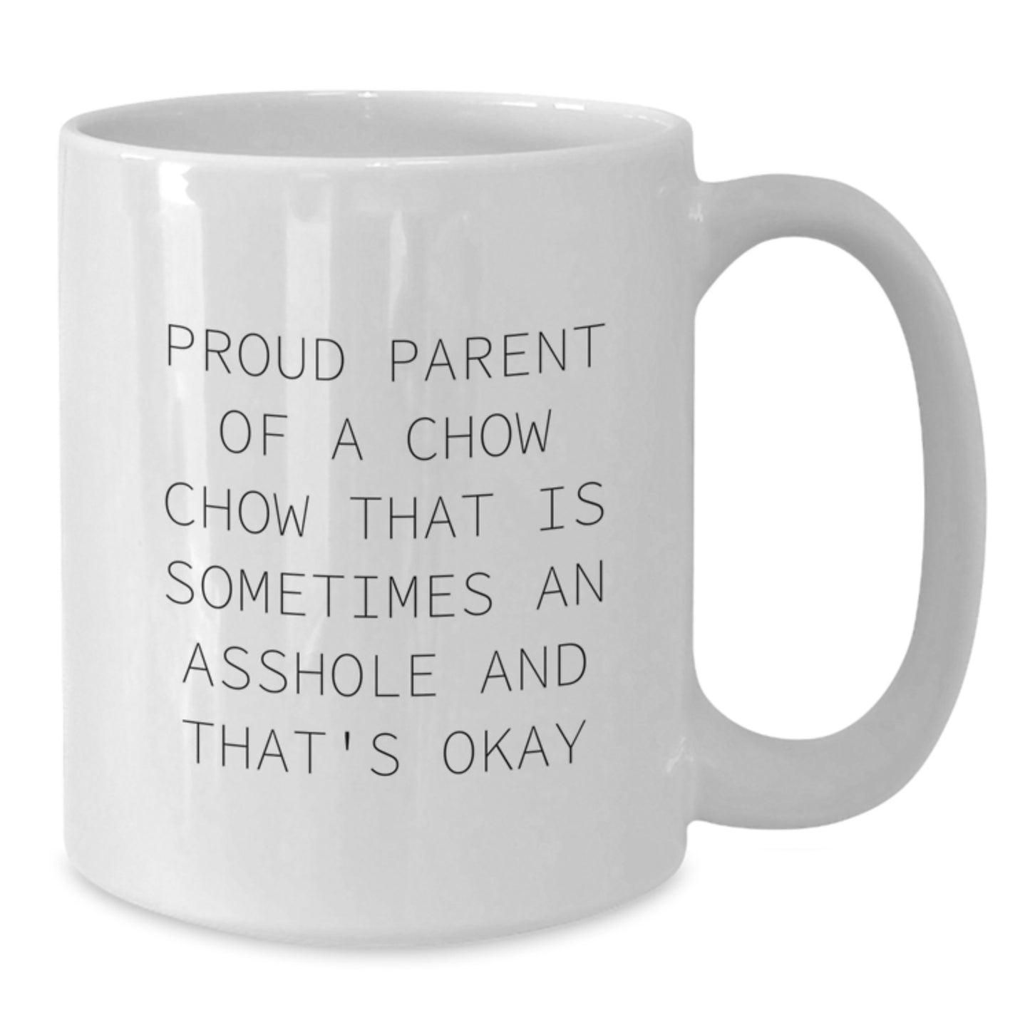 Chow Chow Dog Lover White Coffee Mug Gifts from Friends for Christmas Unique Mugs with Funny Quote Sometimes an Asshole and That's Okay, White Coffee Mug, White Ceramic Mugs for Men Women - Additional