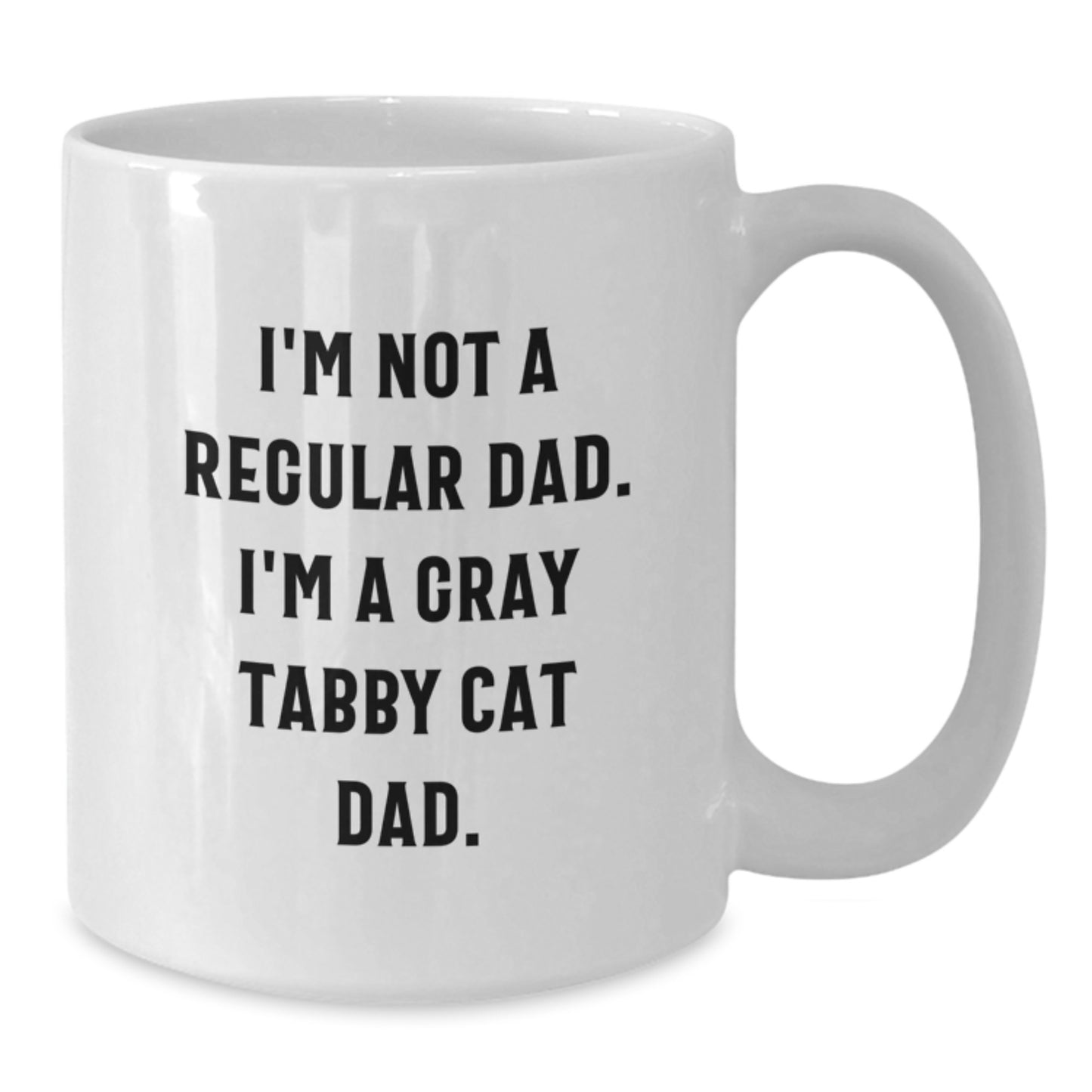 Funny Gray Tabby Cat Gifts for Dad, White Coffee Mug - I'm Not A Regular Dad. I'm A Gray Tabby Cat Dad. Christmas Unique Gifts from Men to Family - Additional