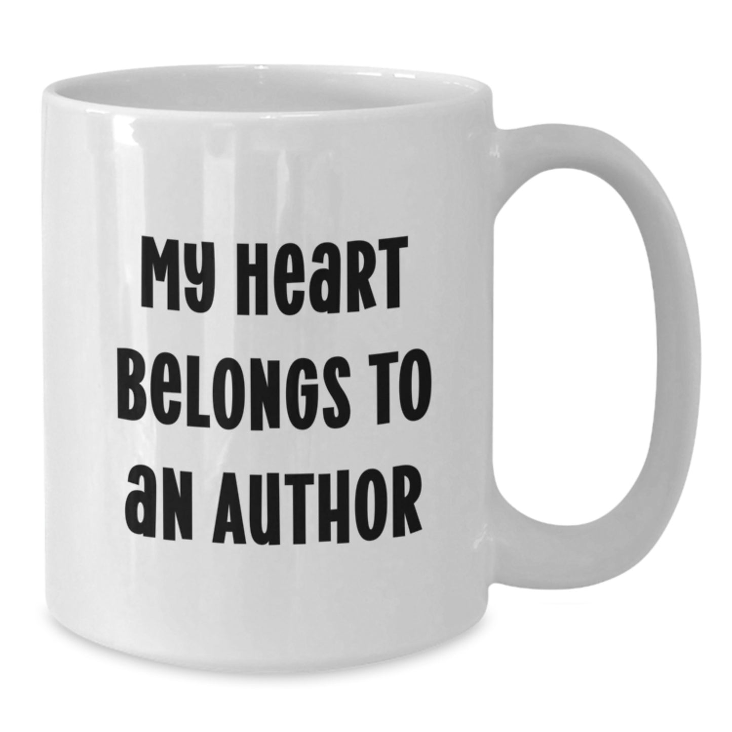 Author Lover Gifts from Friends or Family - White Coffee Mug - My Heart Belongs To An Author, Inspiration for Book Lovers, Unique Birthday Unique Gifts for Women or Men - Additional
