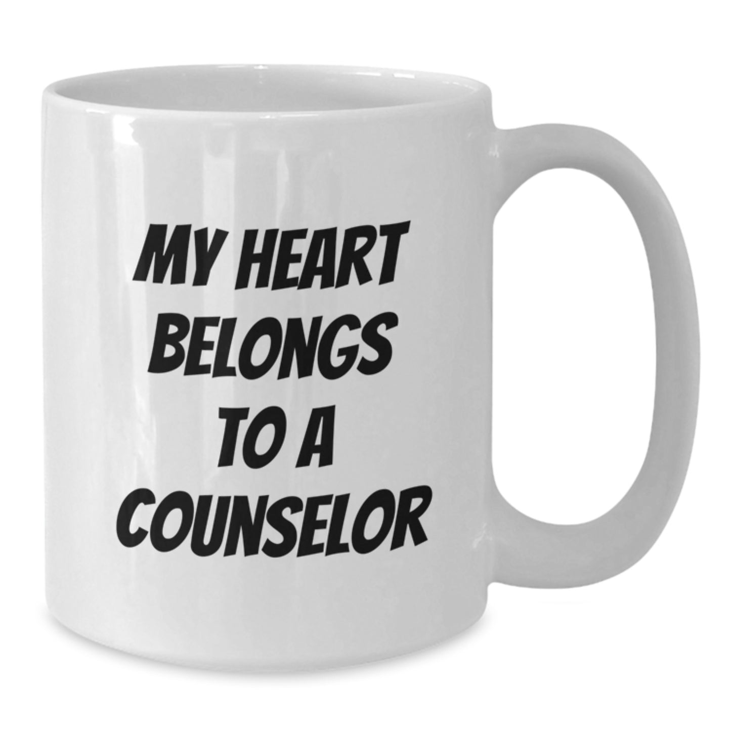 Funny Counselor Gifts from Men to Graduation Unique Gifts for Counselor Friends White Coffee Mug - My Heart Belongs To A Counselor - Additional