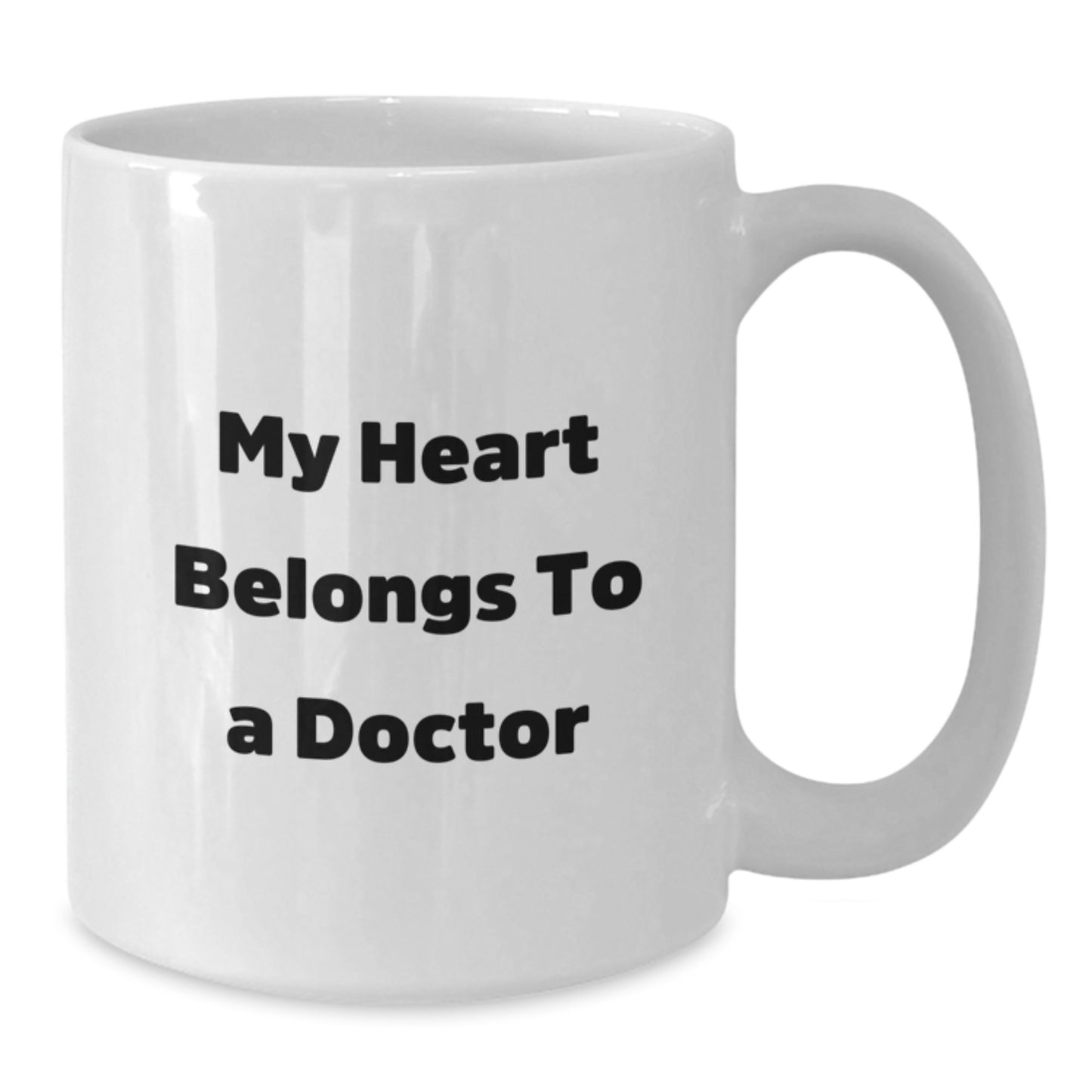 Funny Gifts for Doctor from Friends, Unique Doctor White Coffee Mug with Quote 'My Heart Belongs To A Doctor' for Christmas - Additional