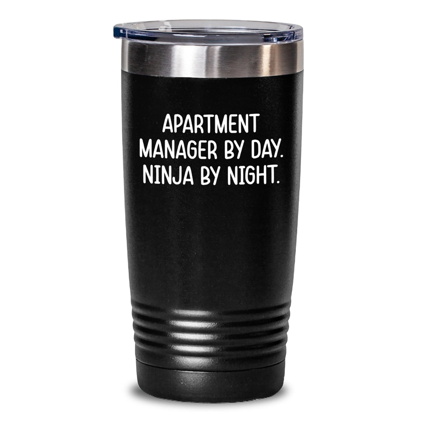 Apartment Manager By Day. Ninja By Night. Funny Graduation Gifts for Him from Men, Unique Tumbler for Apartment Manager - Main