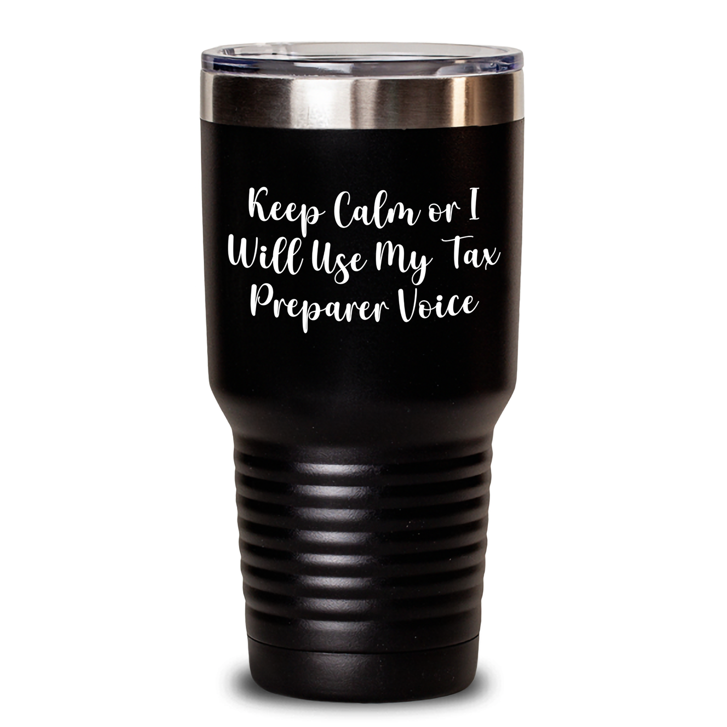 Funny Tax Preparer Gifts from Friends, 'Keep Calm Or I Will Use My Tax Preparer Voice', Graduation Unique Gifts for Tax Preparer Men, 20oz or 30oz Vacuum-Insulated Tumblers - Main