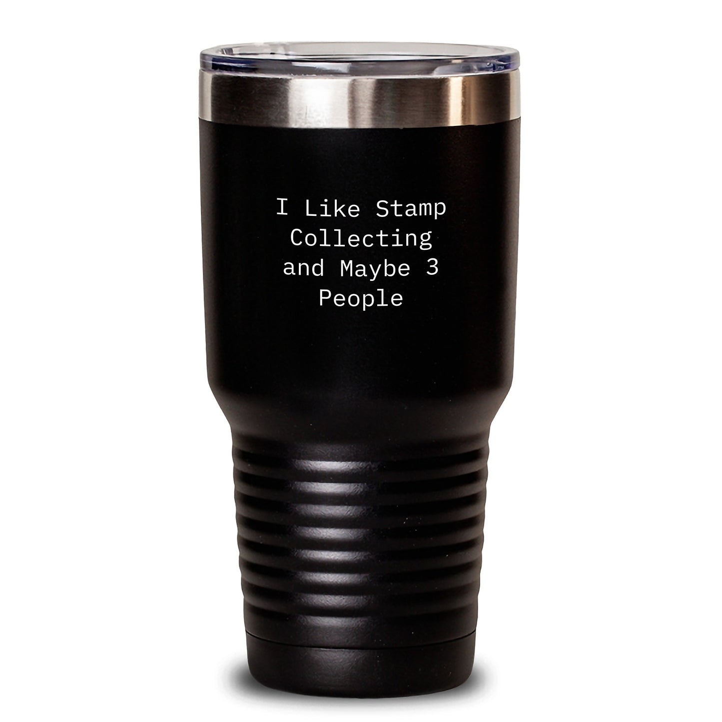 Funny Stamp Collecting Gifts for Graduation, 'I Like Stamp Collecting And Maybe 3 People' Tumbler for Friends, Coworkers, or Family, Stainless Steel / Powder Coating, 20oz or 30oz Capacity - Main