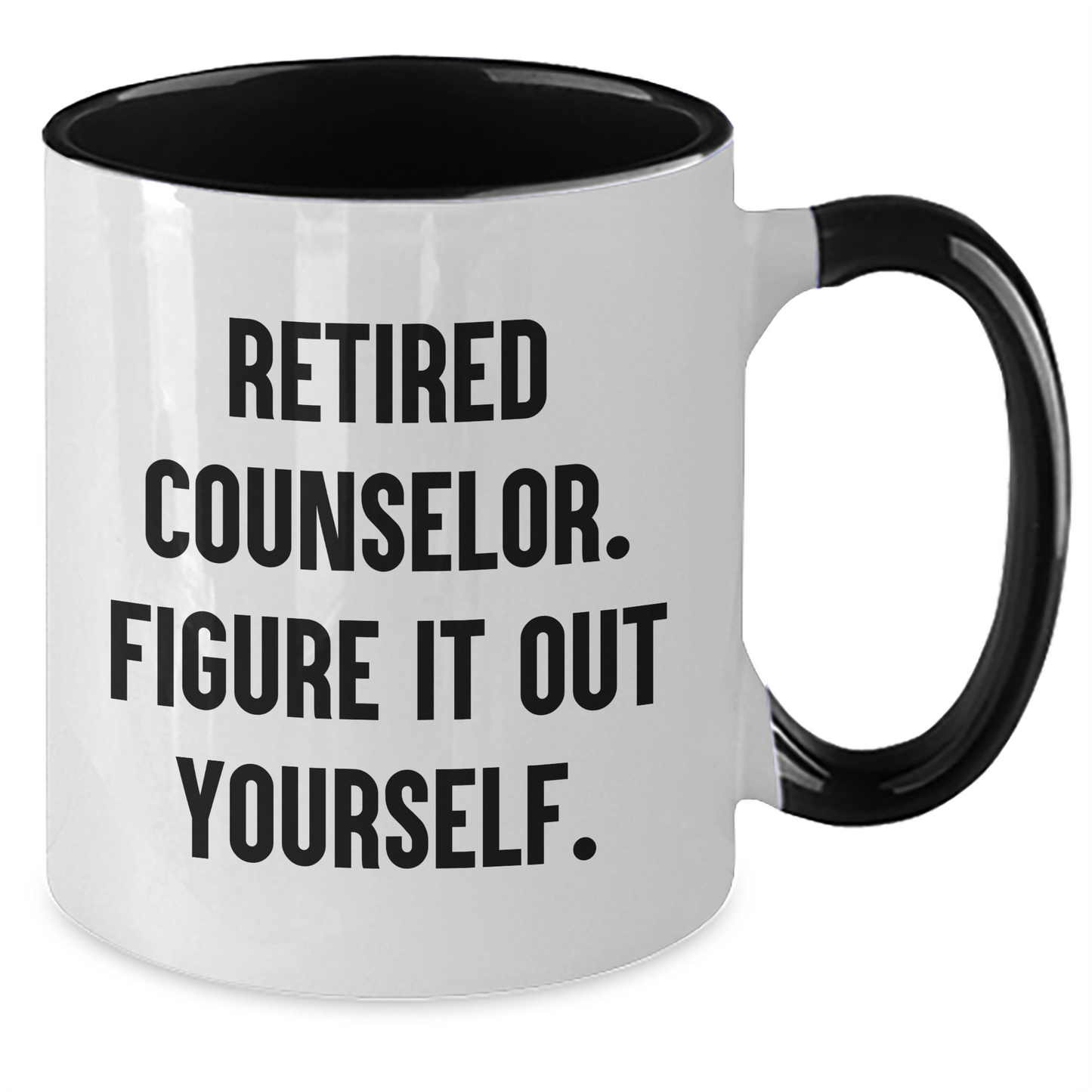 Funny Counselor Gifts - 'Figure It Out Yourself.' Two Tone Coffee Mug for Graduation - Gifts from Friends for Counselor - Additional