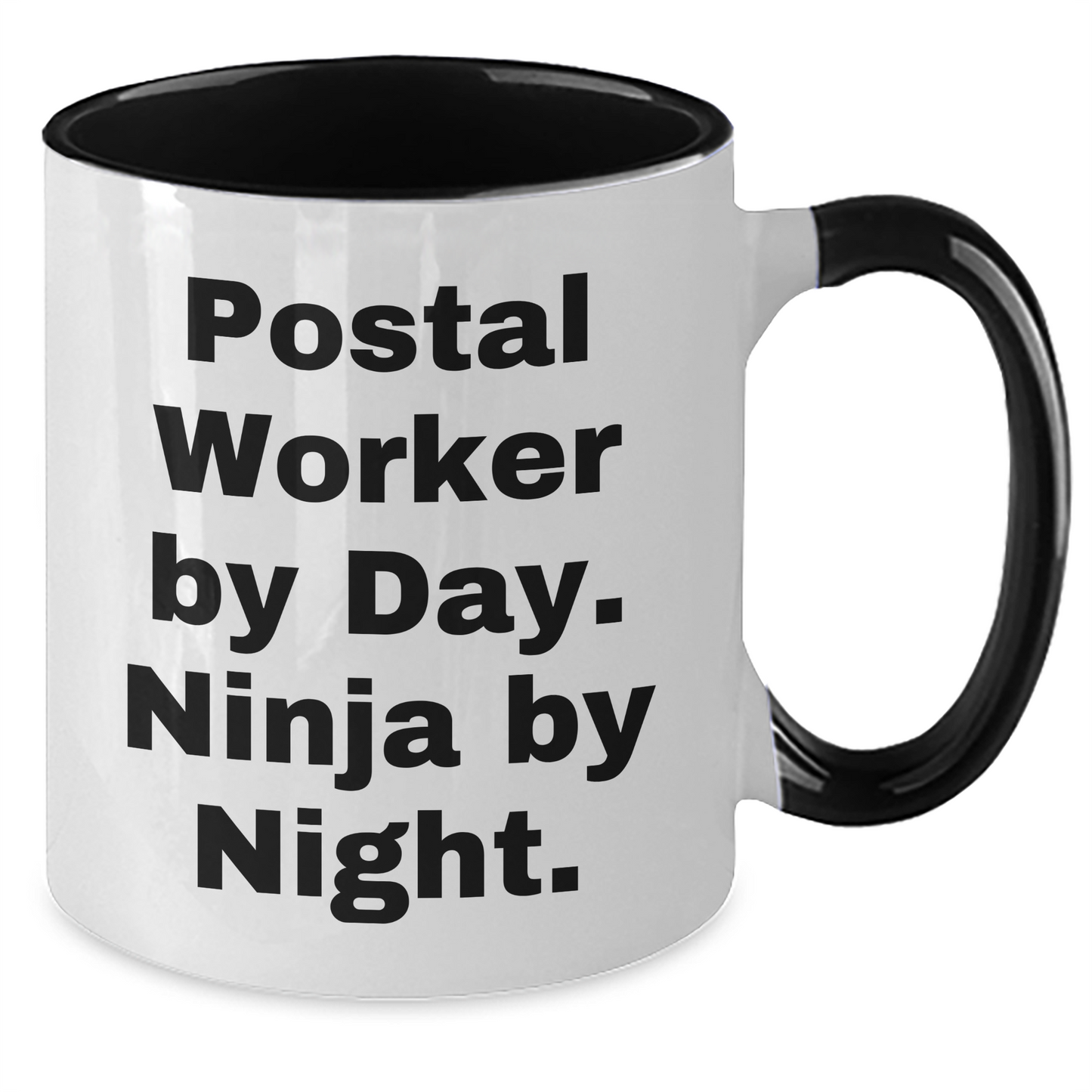 Postal Worker Gifts, Funny Quote, Two Tone Coffee Mug - Gifts from Friends, Family, Coworkers, for Postal Worker By Day, Ninja By Night, Father's Day Unique Gifts - Additional