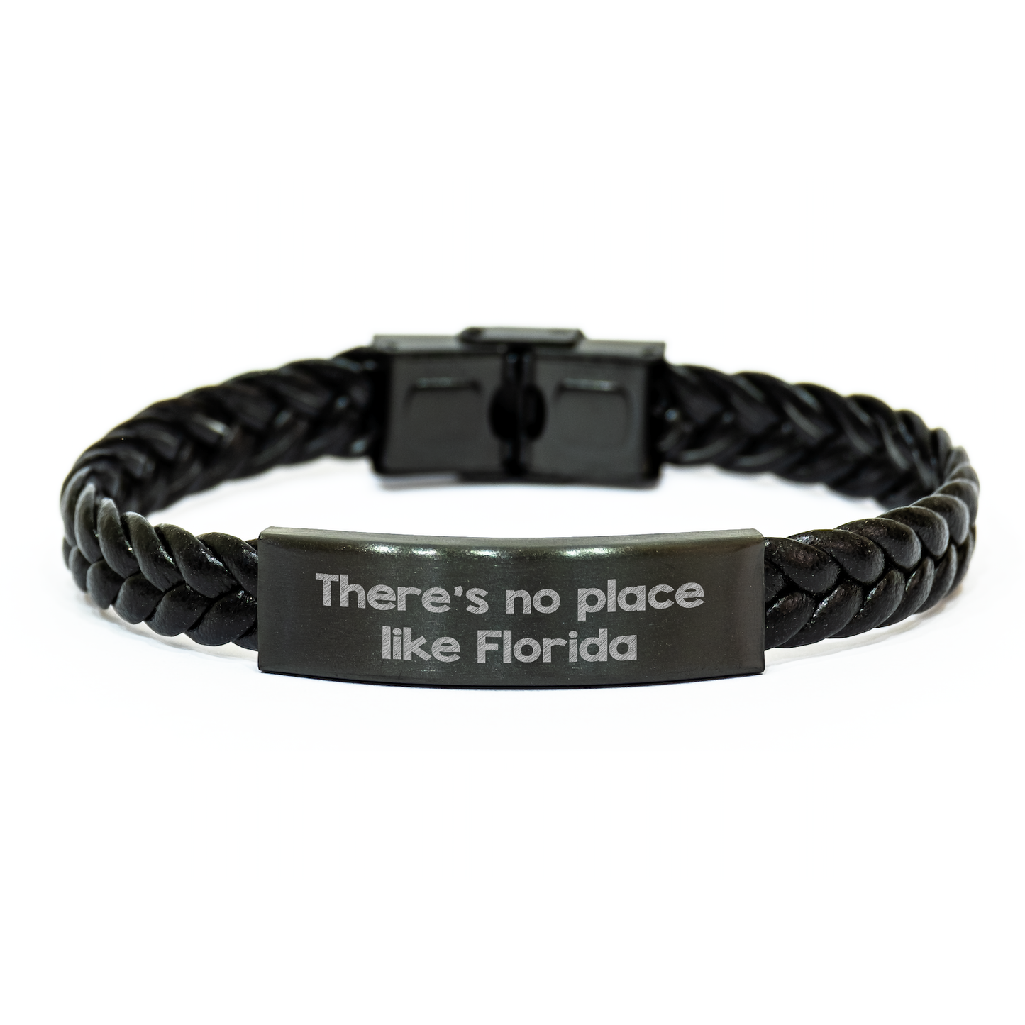 Florida Inspired Gifts for Men or Women, Interlaced Leather Bracelet for Graduation with 'There's No Place Like Florida' Quote, Gifts from Friends and Family, Unique Graduation Gifts for Him or Her - Image 1