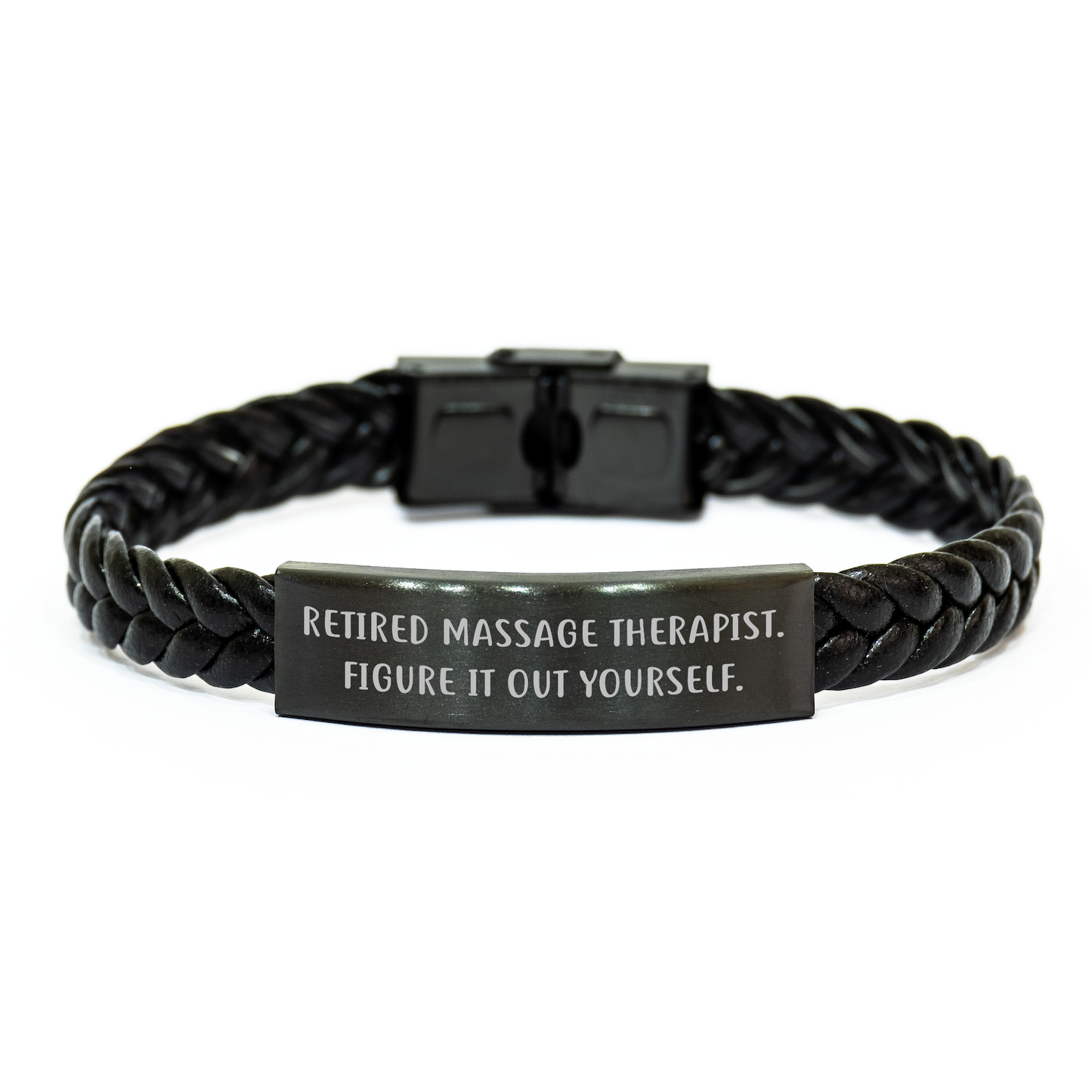Massage Therapist Gifts, Funny Quote Interlaced Leather Bracelet, Gifts from Men to Massage Therapist, Unique Father's Day Unique Gifts for Him - Image 1