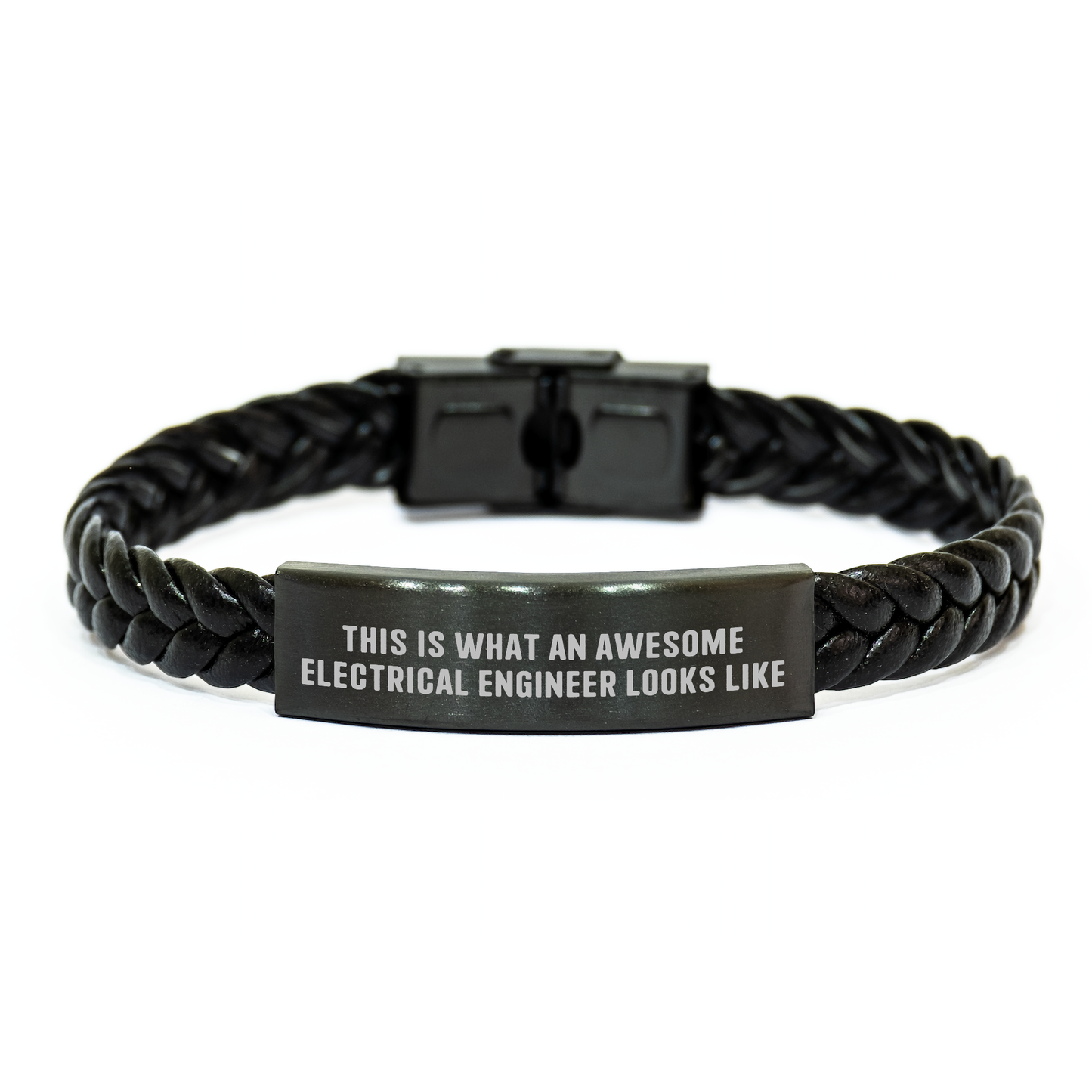Electrical Engineer Gifts, Funny Quote, Interlaced Leather Bracelet for Men, Unique Graduation Presents from Friends, Gifts for Electrical Engineers, Stainless Steel PU Leather - Image 1