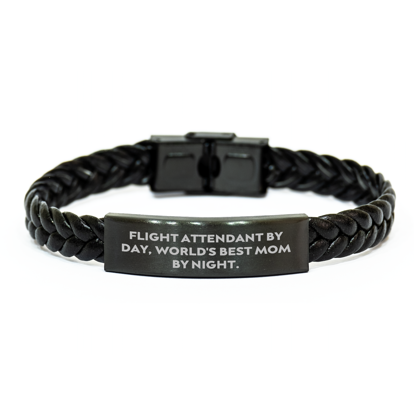 Flight Attendant Gifts, Funny Quote Interlaced Leather Bracelet, Gifts from Family, Gifts for Flight Attendants, Unique Father's Day Unique Gifts - Image 1