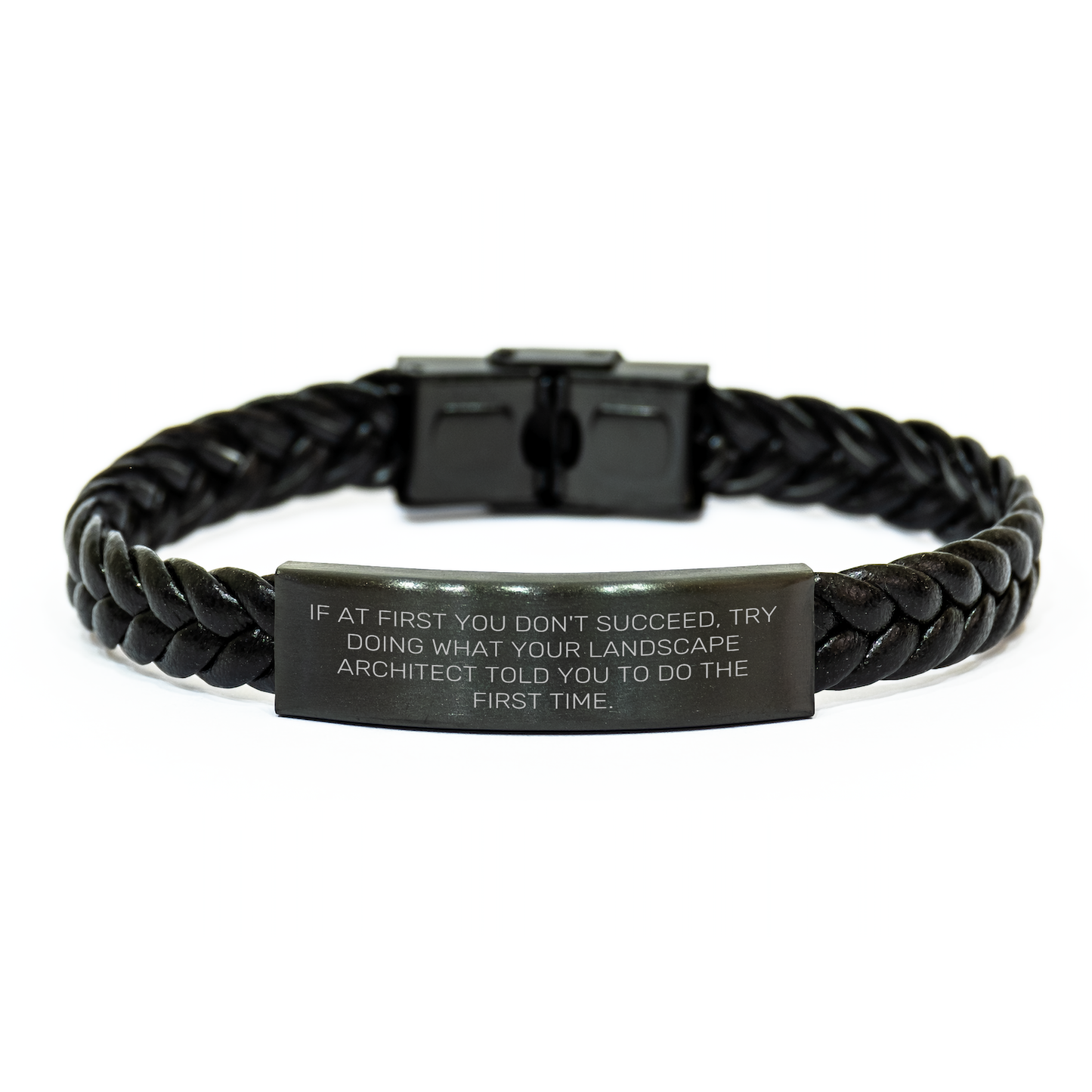 Landscape Architect Gifts, Funny Quote Interlaced Leather Bracelet, 7.87 inches, Gifts from Family to Landscape Architect, Unique Graduation Gifts for Men - Image 1