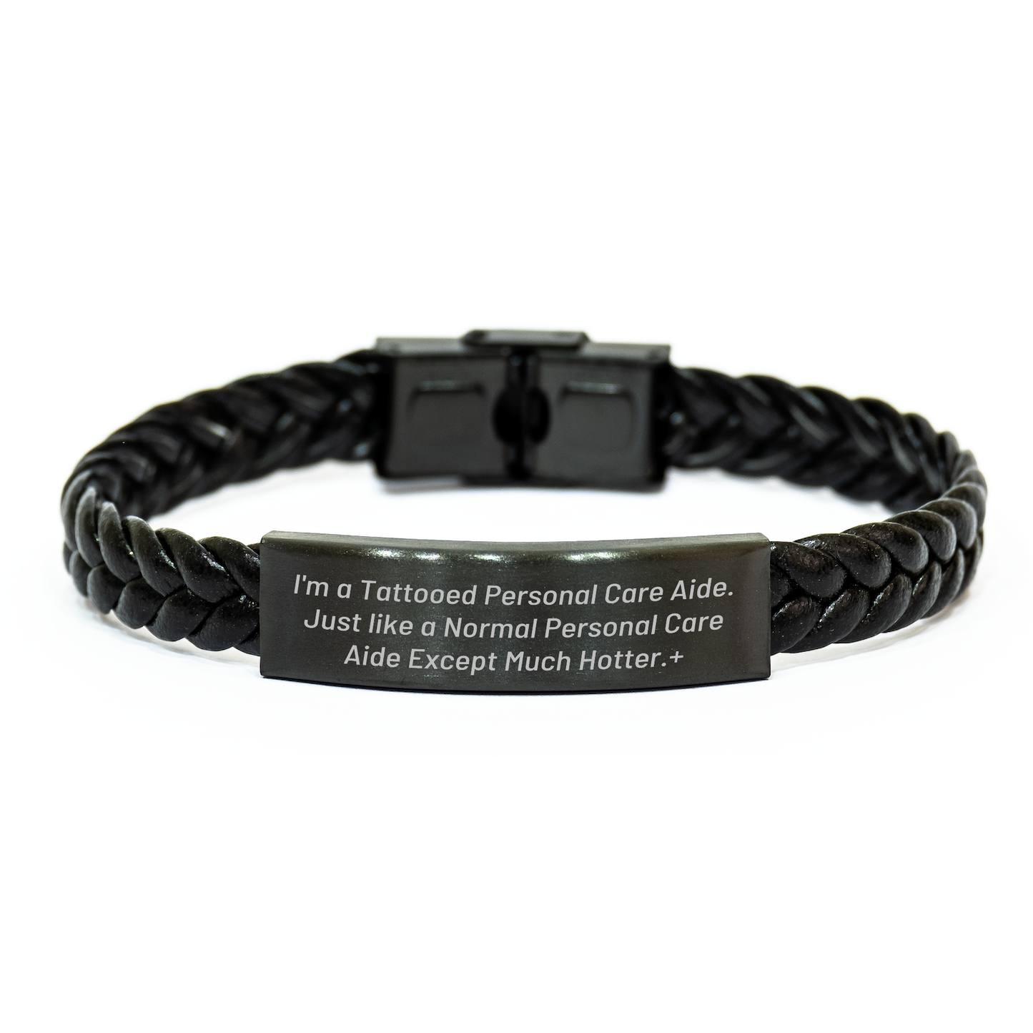 Personal Care Aide Gifts from Friends, Unique Interlaced Leather Braclet, Hot Tattooed Aide - Image 1