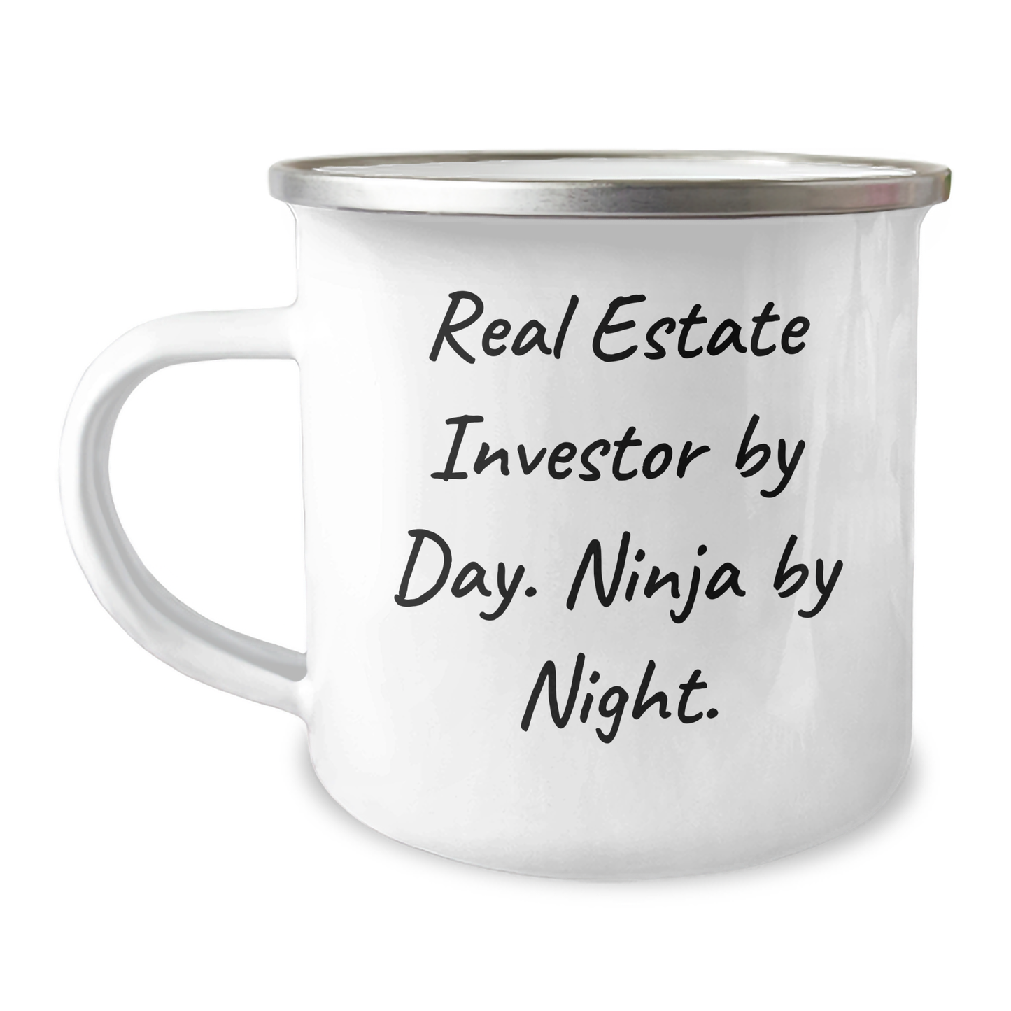 Real Estate Investor Ninja Mug, Funny Camping Gifts from Friends for Father's Day, 'Real Estate Investor By Day. Ninja By Night.' - Image 1