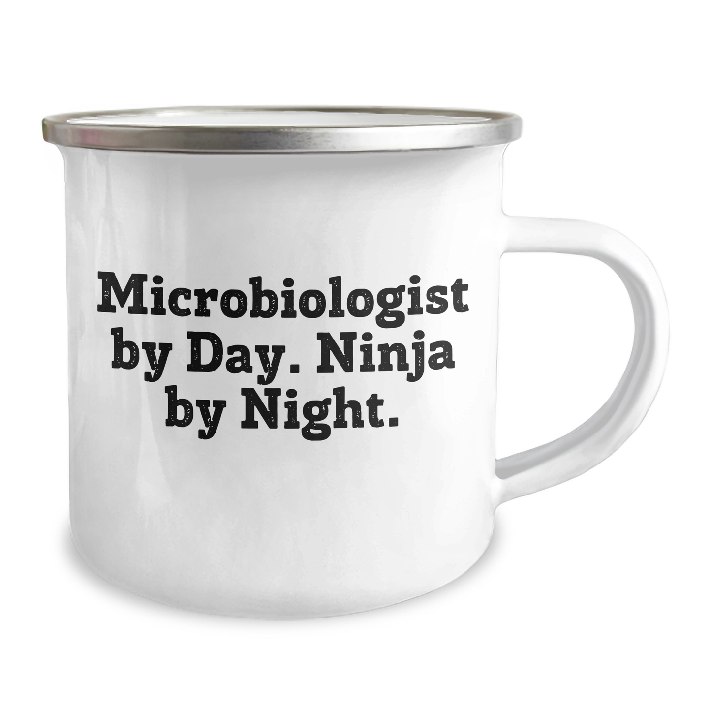 Microbiologist Ninja Gifts from Men, Unique Camping Mug for Father's Day, 'Microbiologist By Day. Ninja By Night.' Quote - Image 2