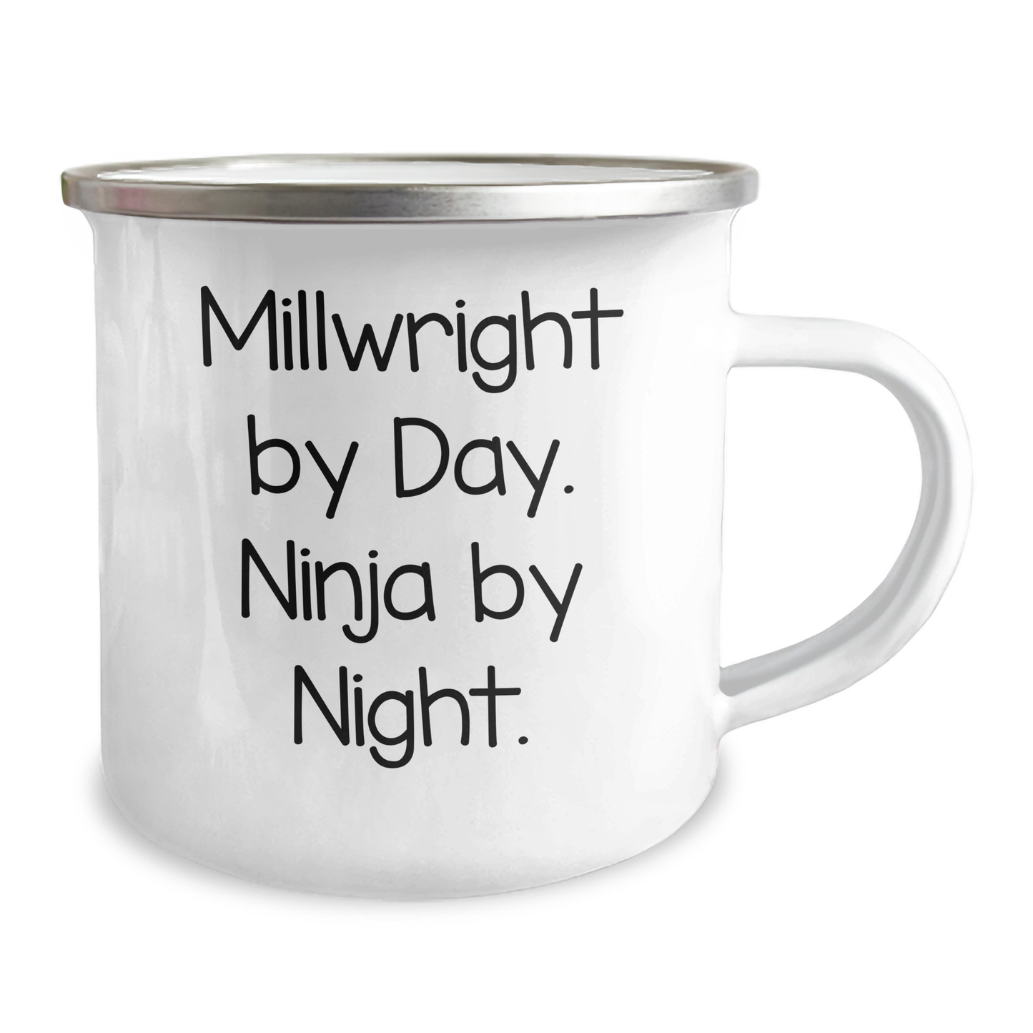 Millwright Gifts: Funny Camping Mug for Dad's Special Day - 'Millwright By Day. Ninja By Night.' - Image 2